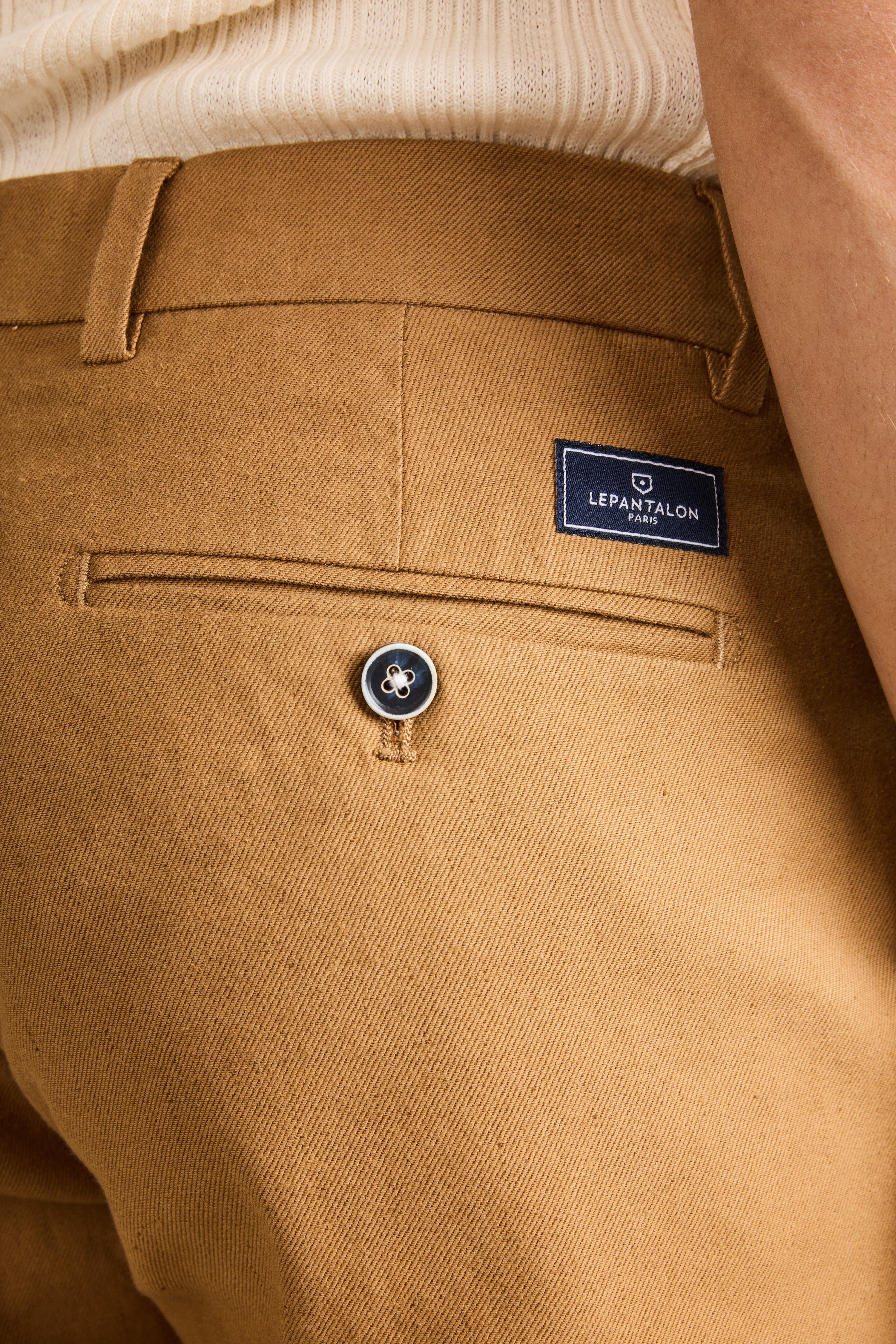 le-pantalon-chinos-homme-caramel-chino-coton-lin image 3