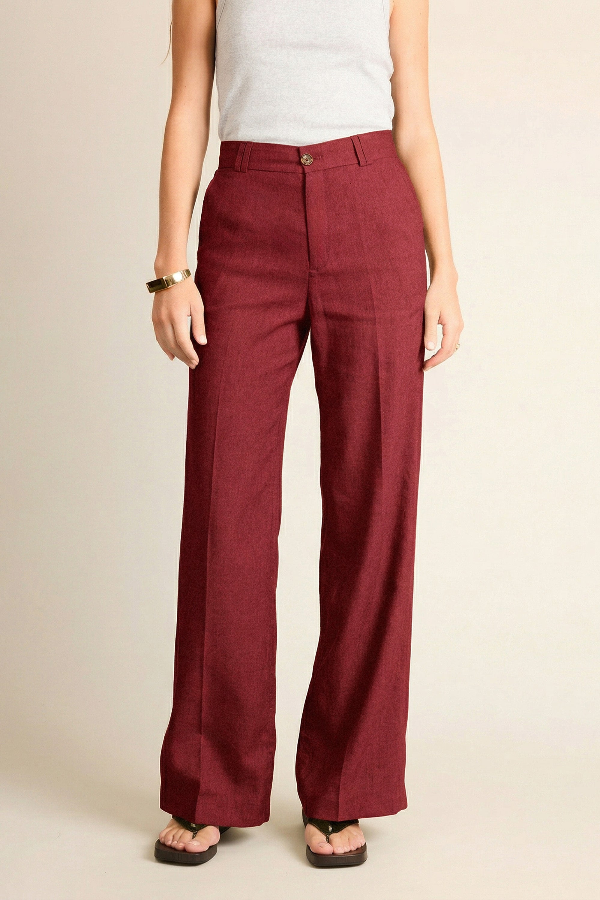 le-pantalon-wideleg-l-ger-rose-pantalon-lin-fluide image 4