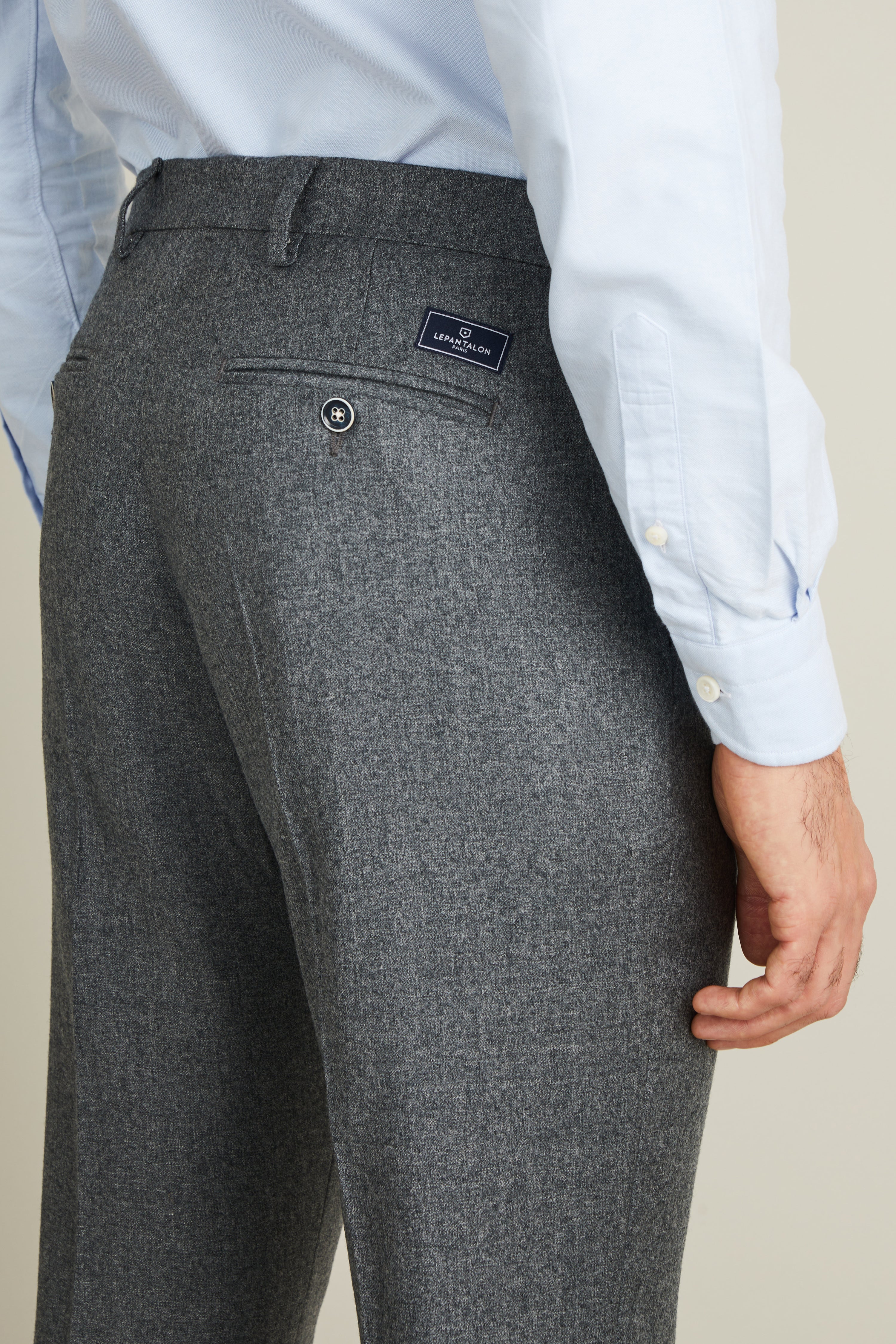 le-pantalon-flanelle-homme-pantalon-gris-chin-laine-m-rinos image 3