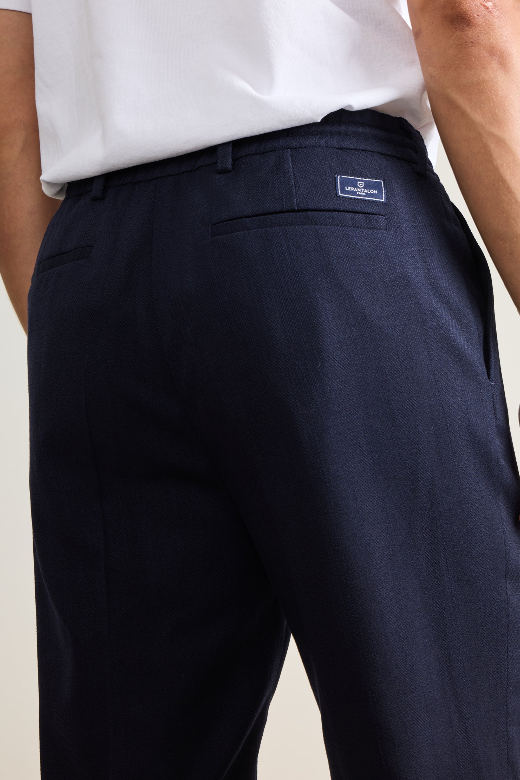 le-pantalon-jogpant-chevron-pantalon-jogging-homme-bleu-marine-laine image 5