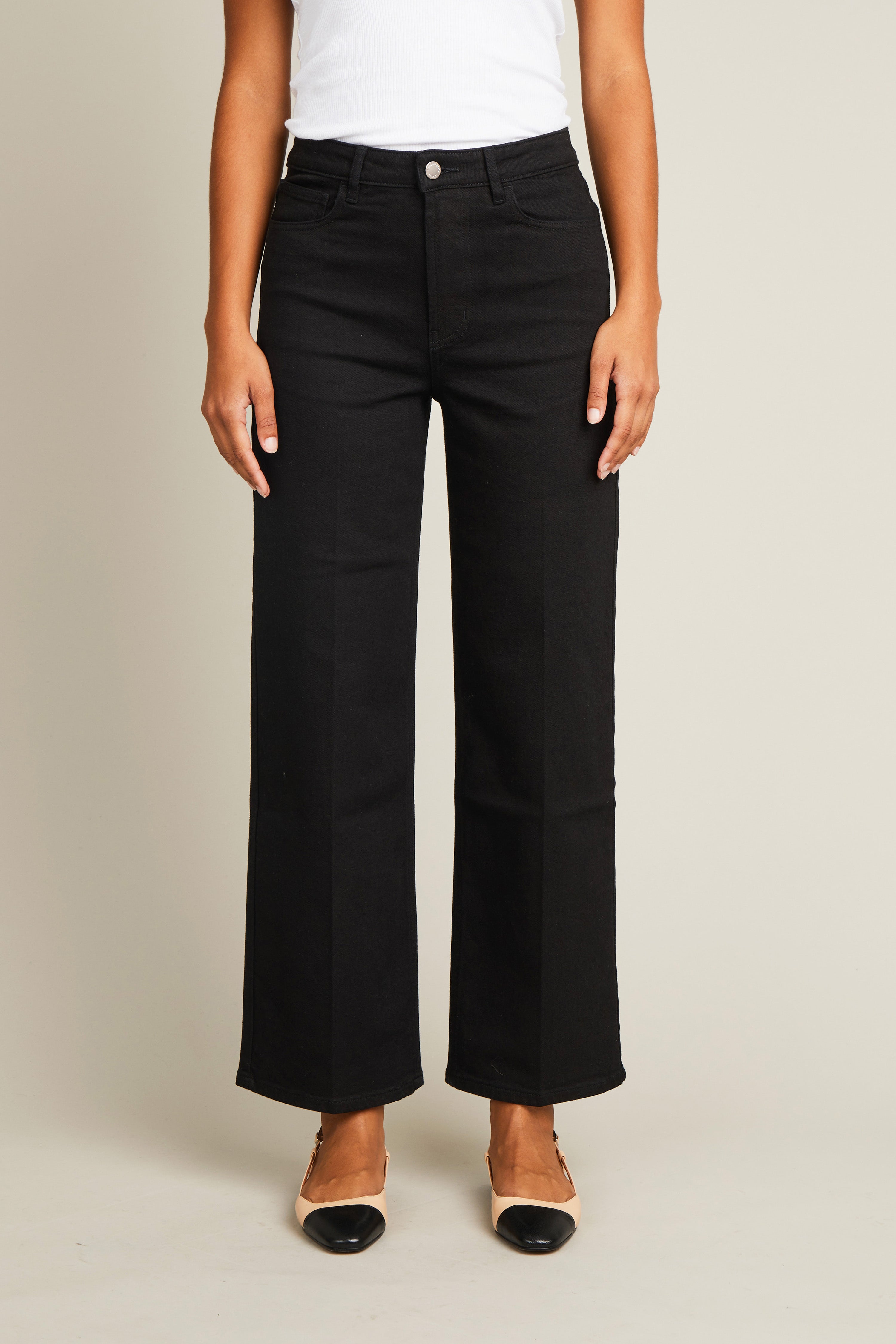 le-pantalon-flare-fm-lpwd-26-jean-femme-noir-coton-7-8-me image 1