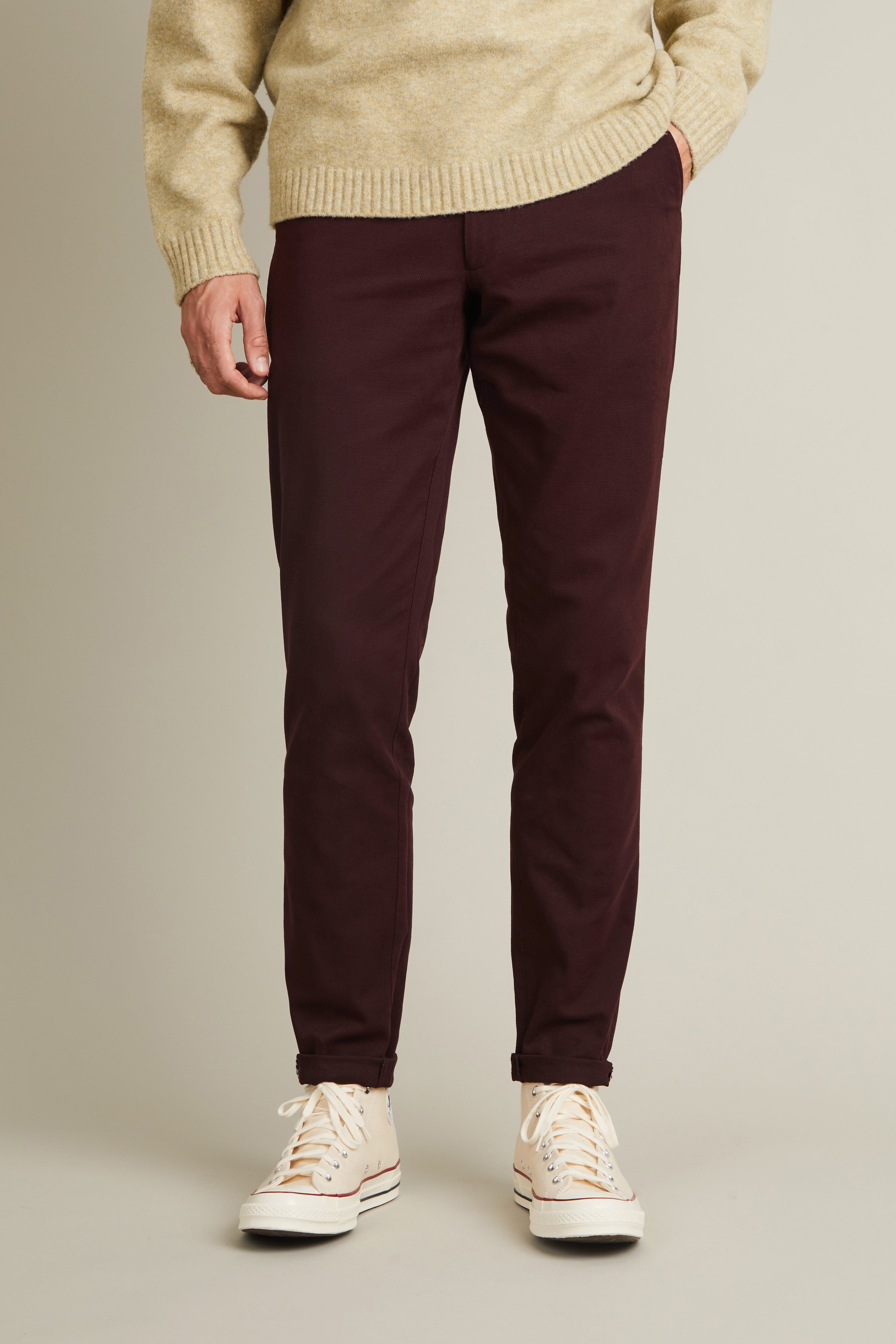 le-pantalon-chinos-homme-chino-bordeaux-pantalon-coton-semi-slim image 1