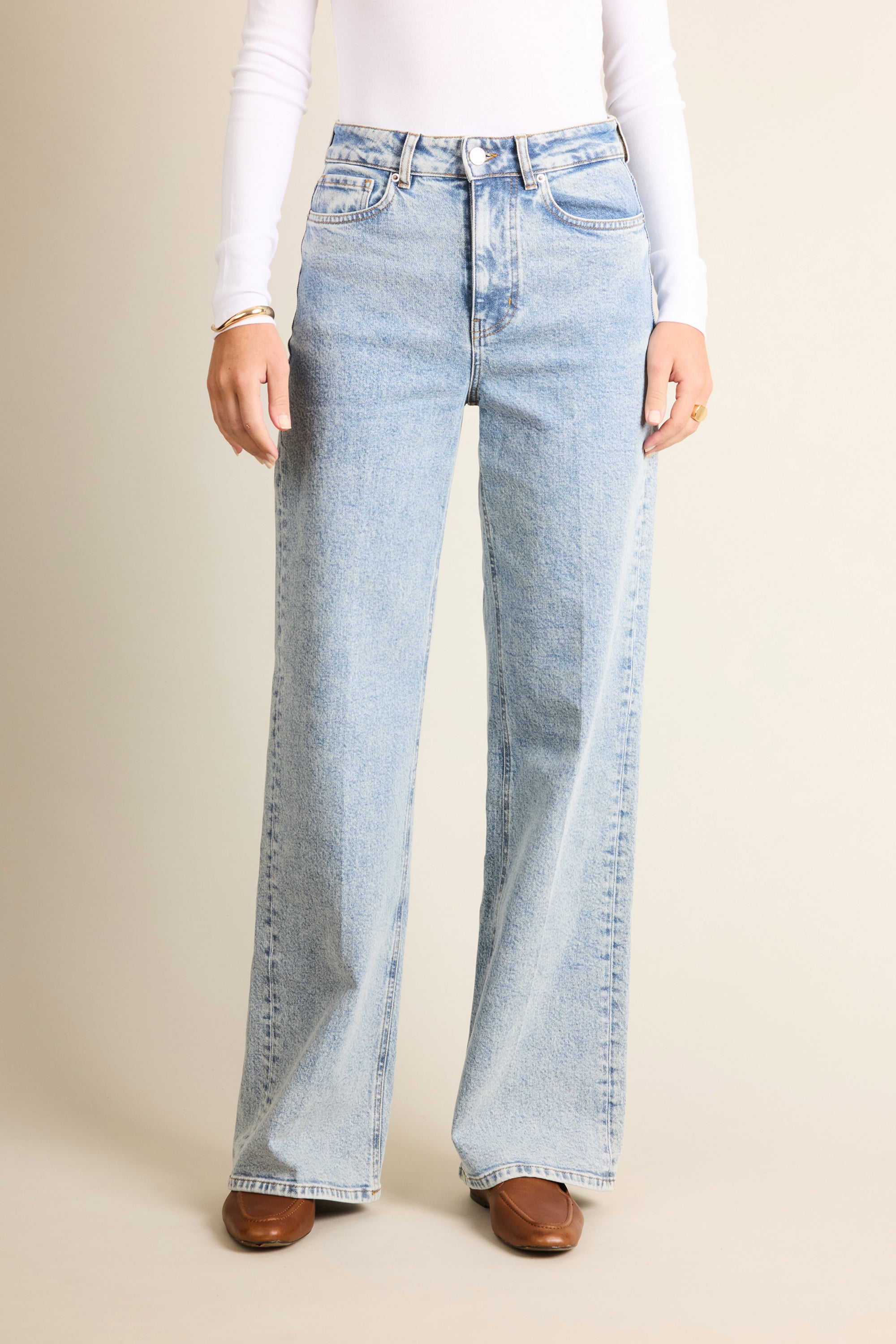 le-pantalon-jean-wideleg-bleached-jean-femme-taille-haute image 5