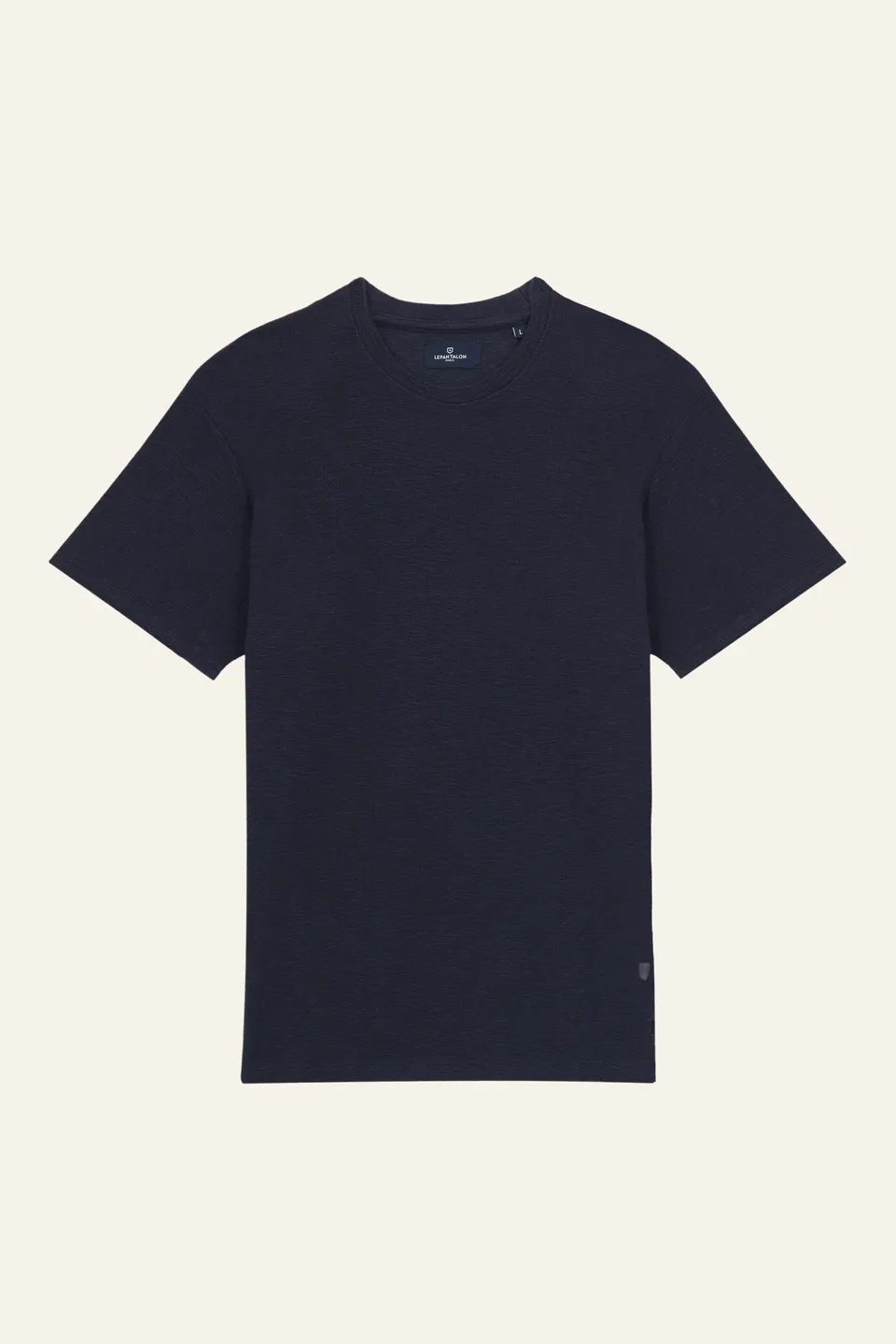 le-pantalon-t-shirt-textur-bleu-marine-coton-portugal image 1