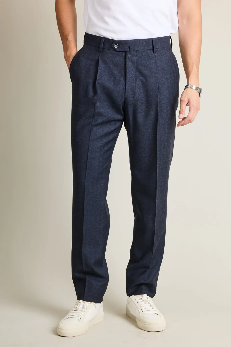 le-pantalon-chevron-bleu-marine-pantalon-homme-40-flanelle-laine image 1