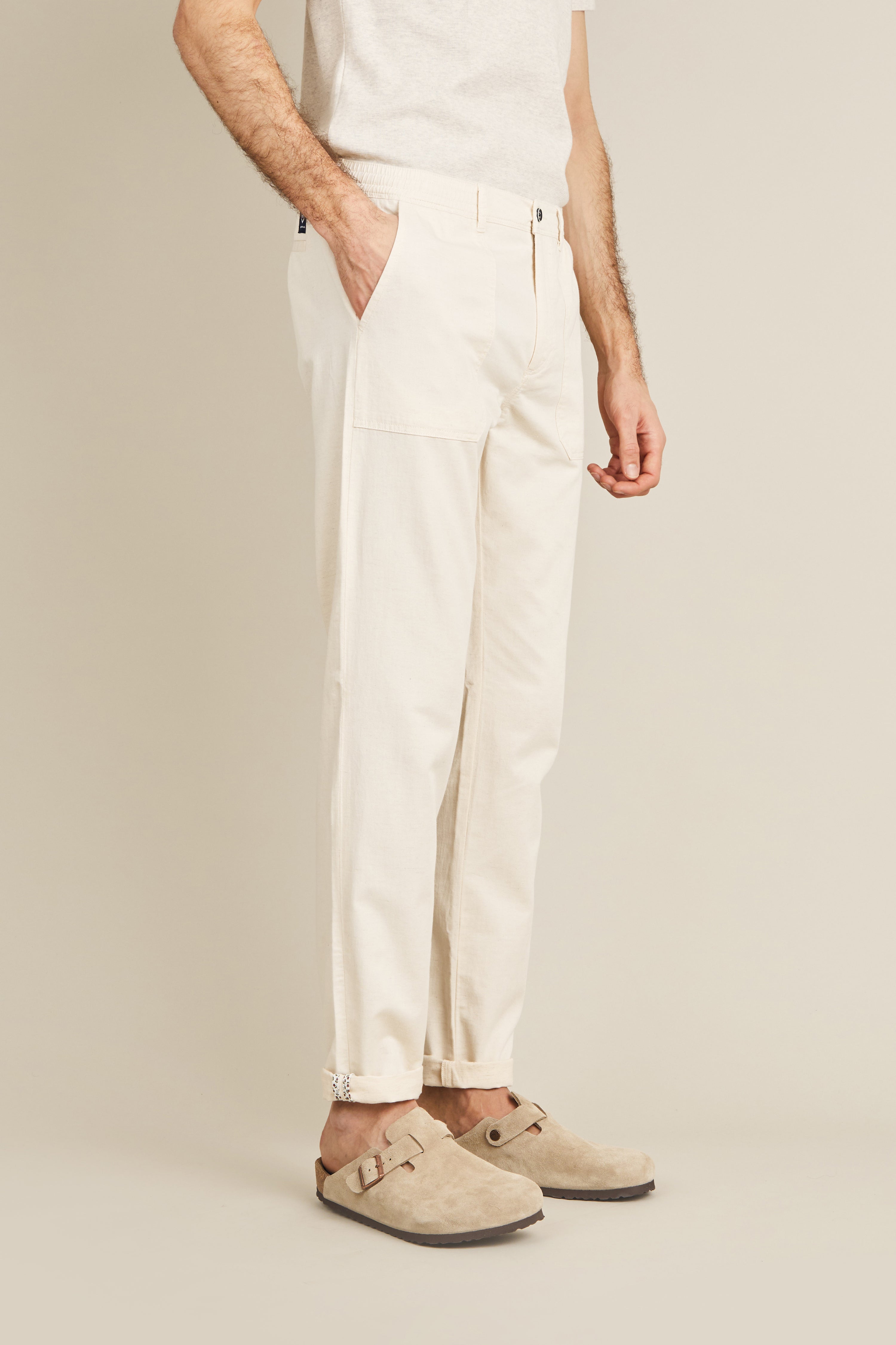 le-pantalon-fatigue-pantalon-cargo-cru-homme-lin image 5