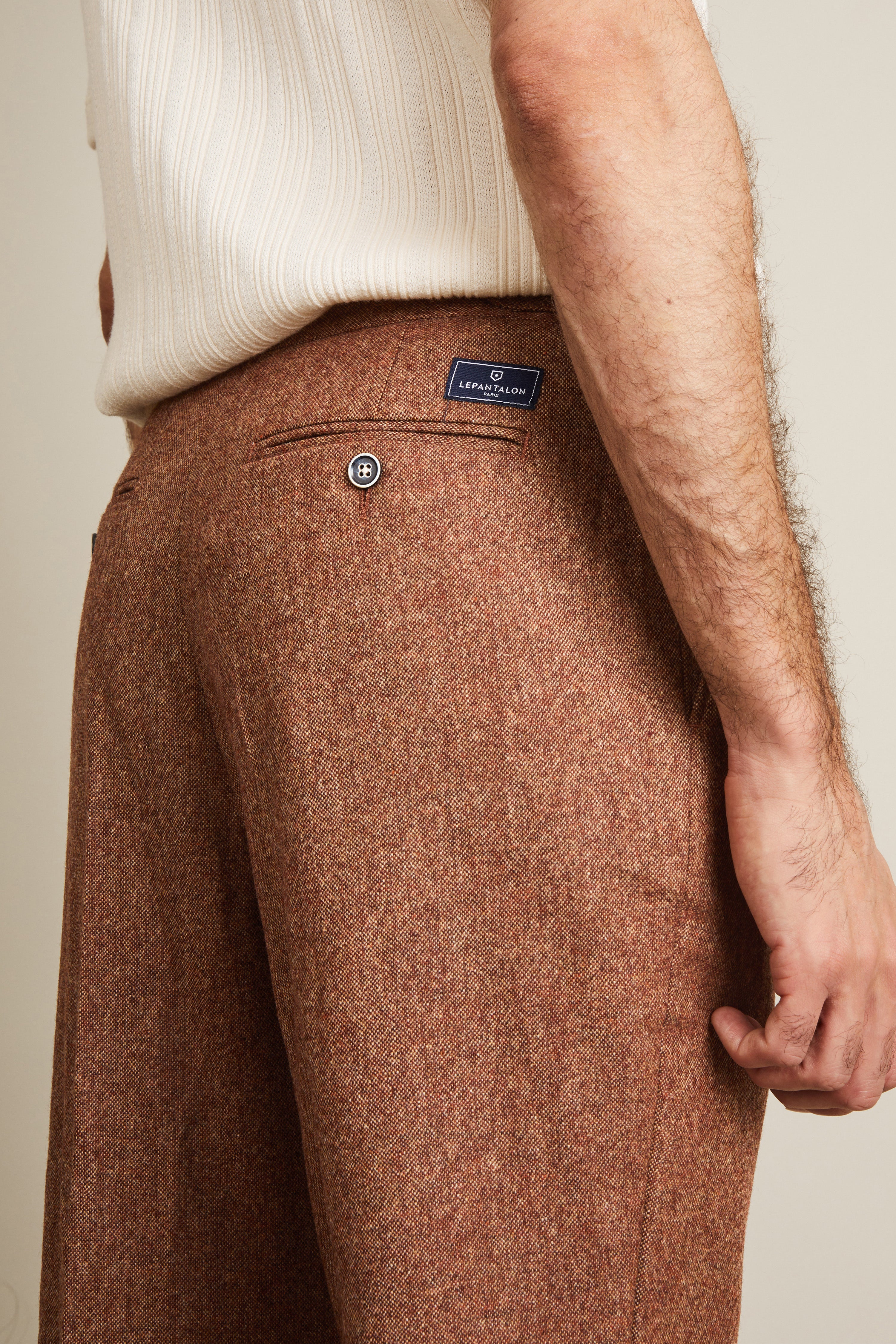 le-pantalon-flanelle-fm-lpfp-5-pantalon-laine-terracotta-pinces image 3