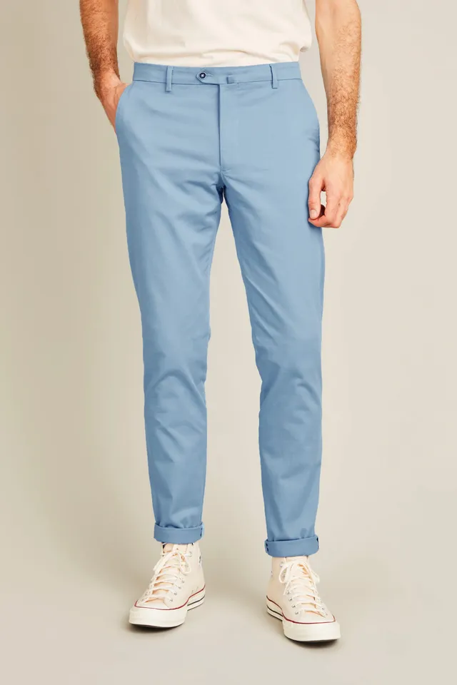 le-pantalon-chinos-homme-chino-bleu-pastel-semi-slim-coton-stretch image 1