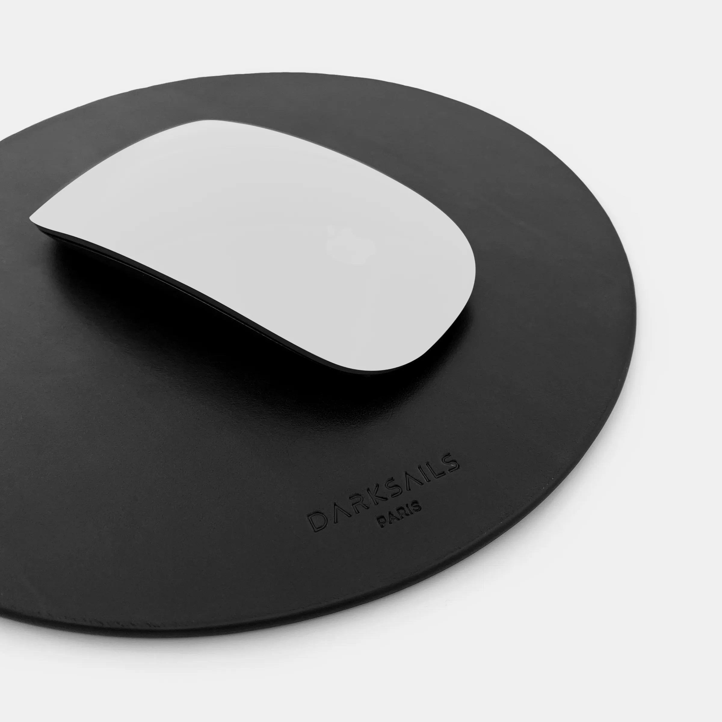 darksails-bureau-tapis-de-souris-rond-cuir-noir-3-mm image 2