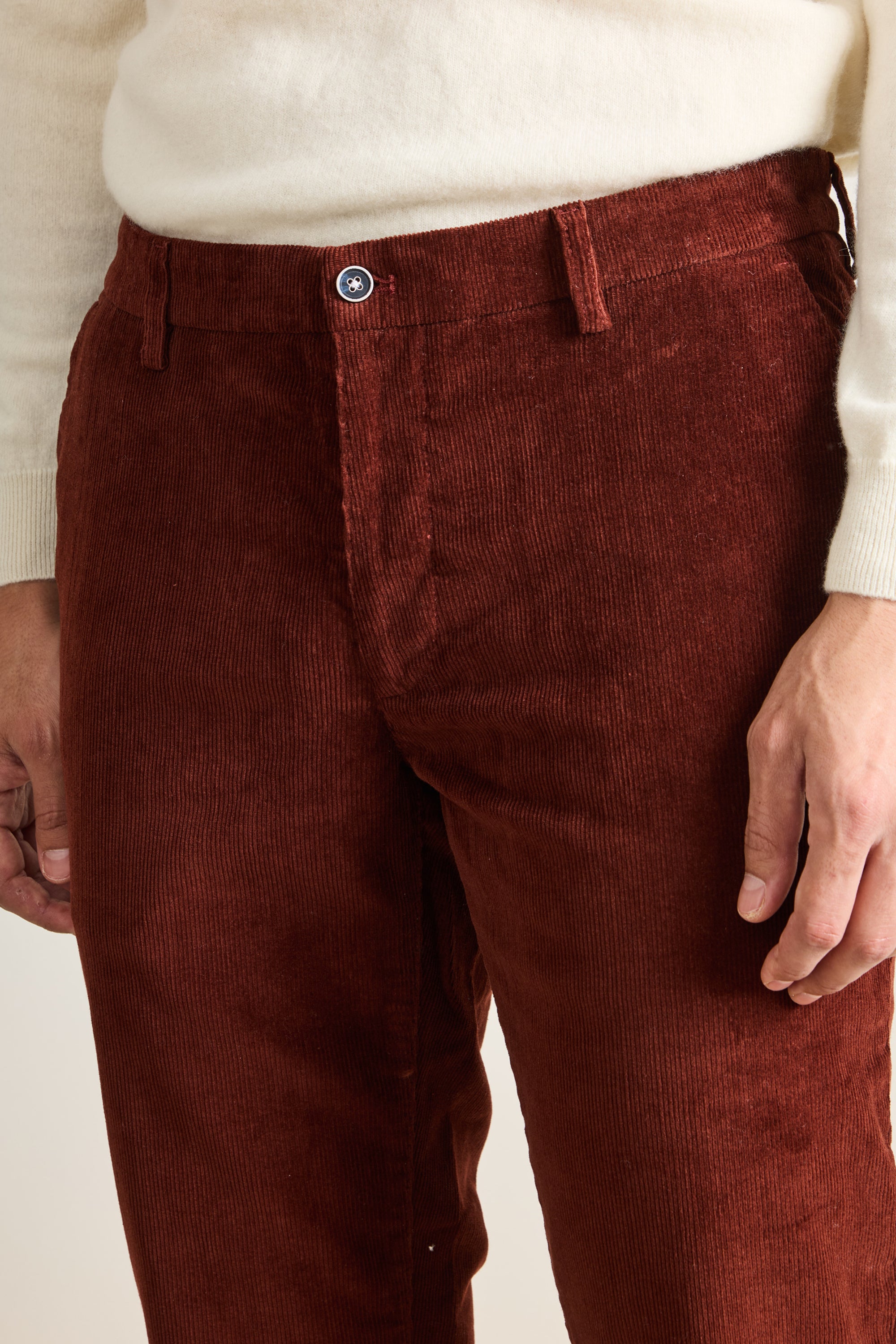 le-pantalon-chinos-homme-chino-velours-pantalon-terracotta-stretch image 2