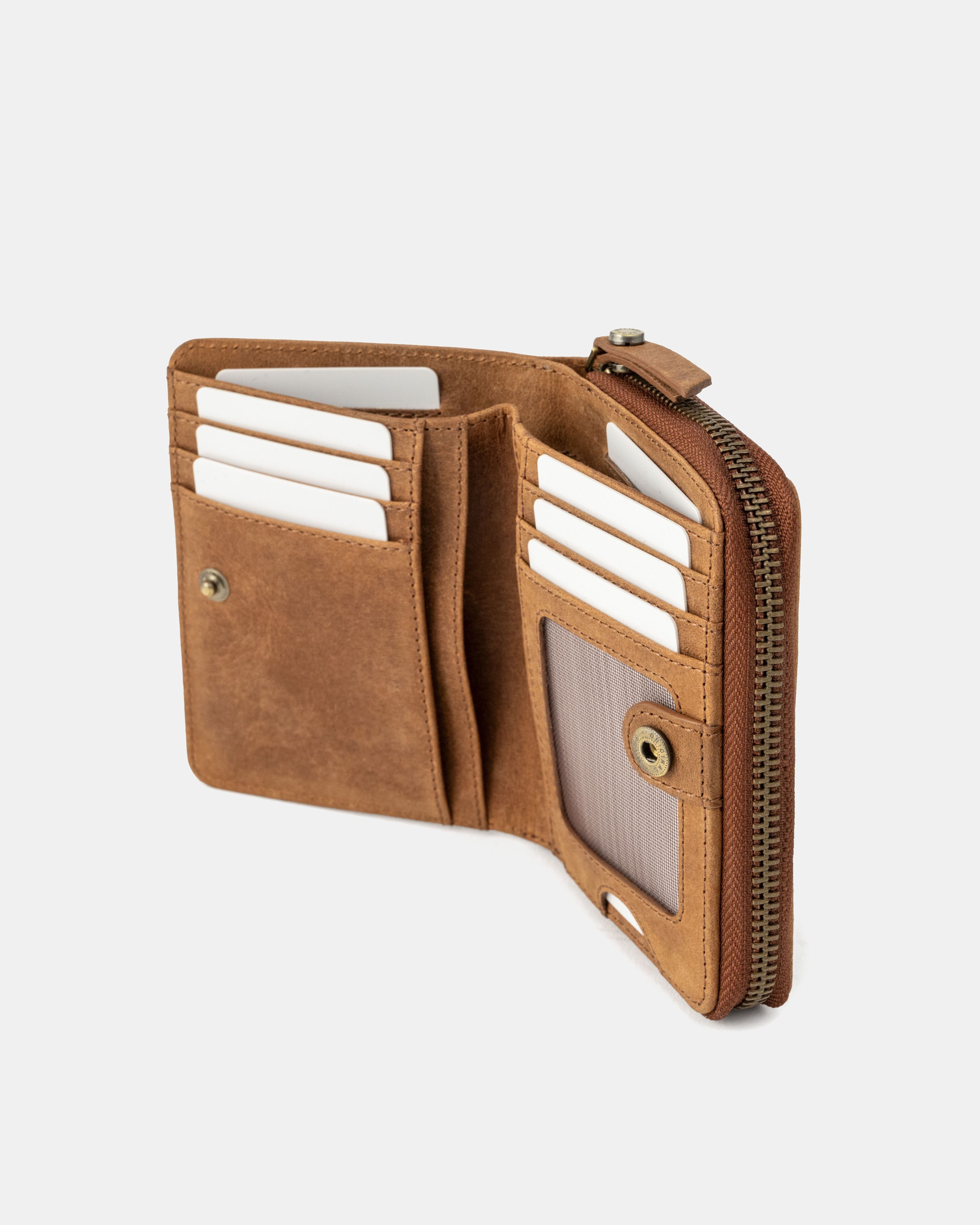 berliner-bags-sally-portefeuille-cuir-camel-zip-compact image 4