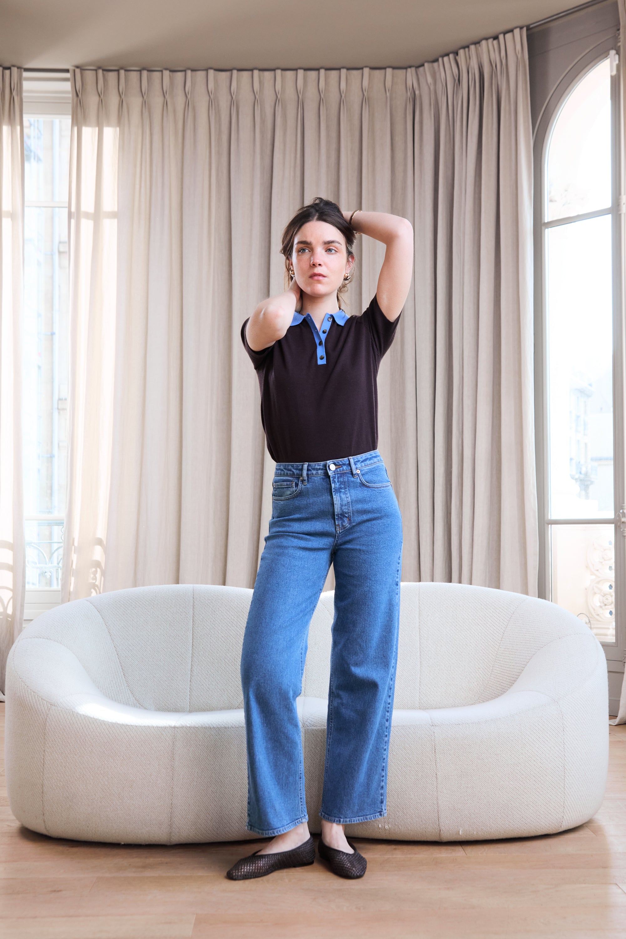 le-pantalon-jeans-femme-jean-flare-bleu-stone-coton-recycl image 2