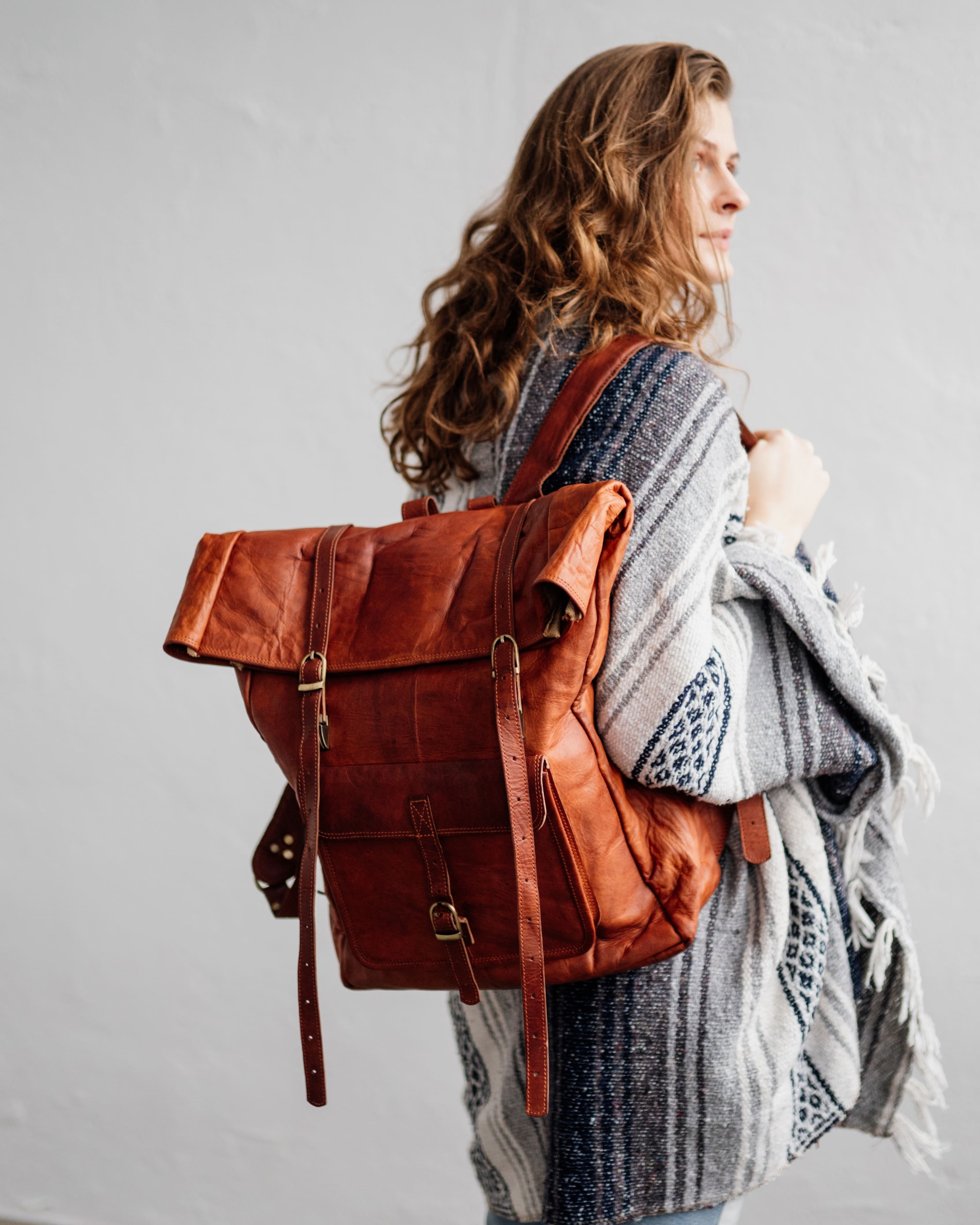 berliner-bags-leeds-xl-vintage-sac-dos-cuir-marron image 7