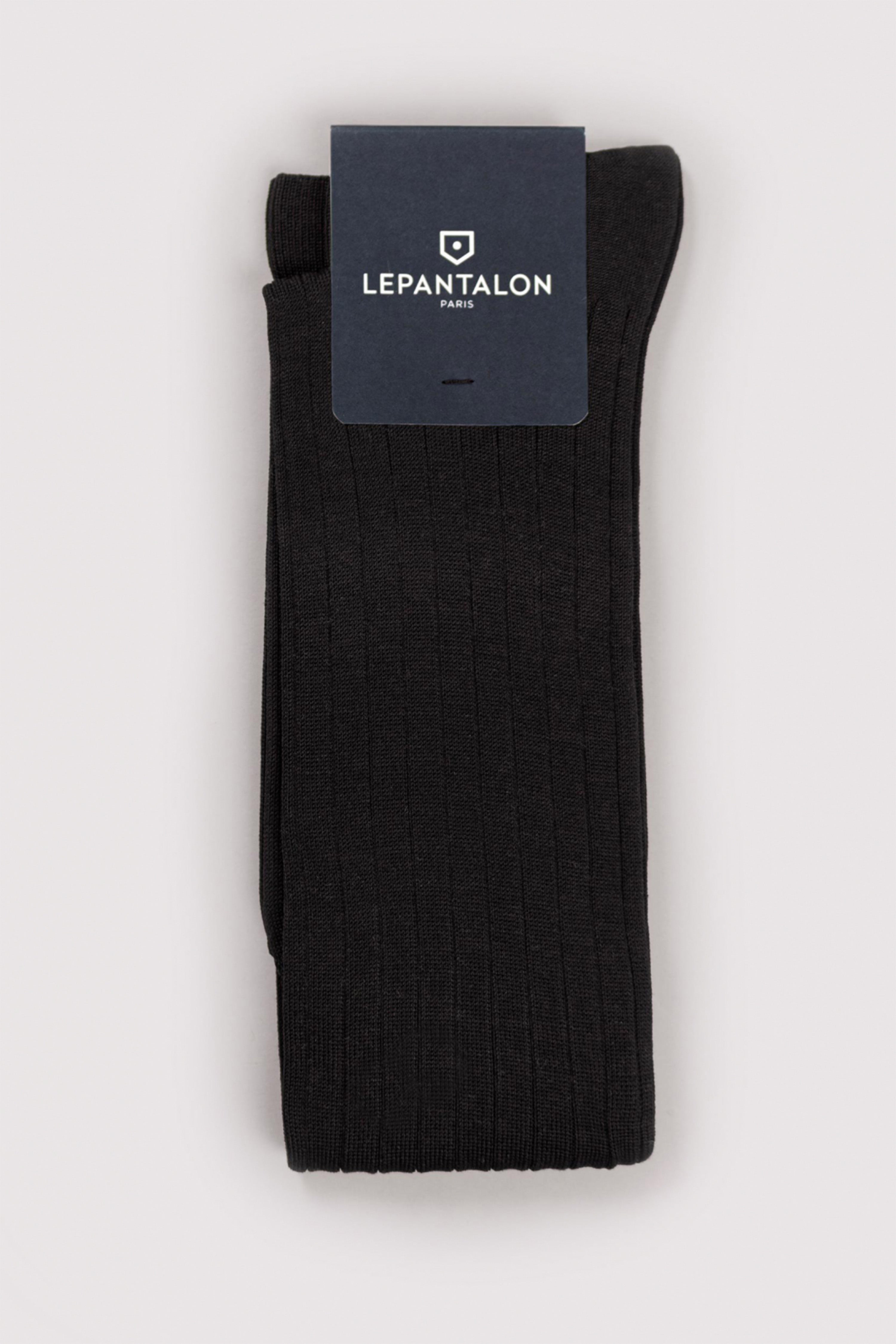 le-pantalon-chaussettes-longues-noires-coton-homme image 1