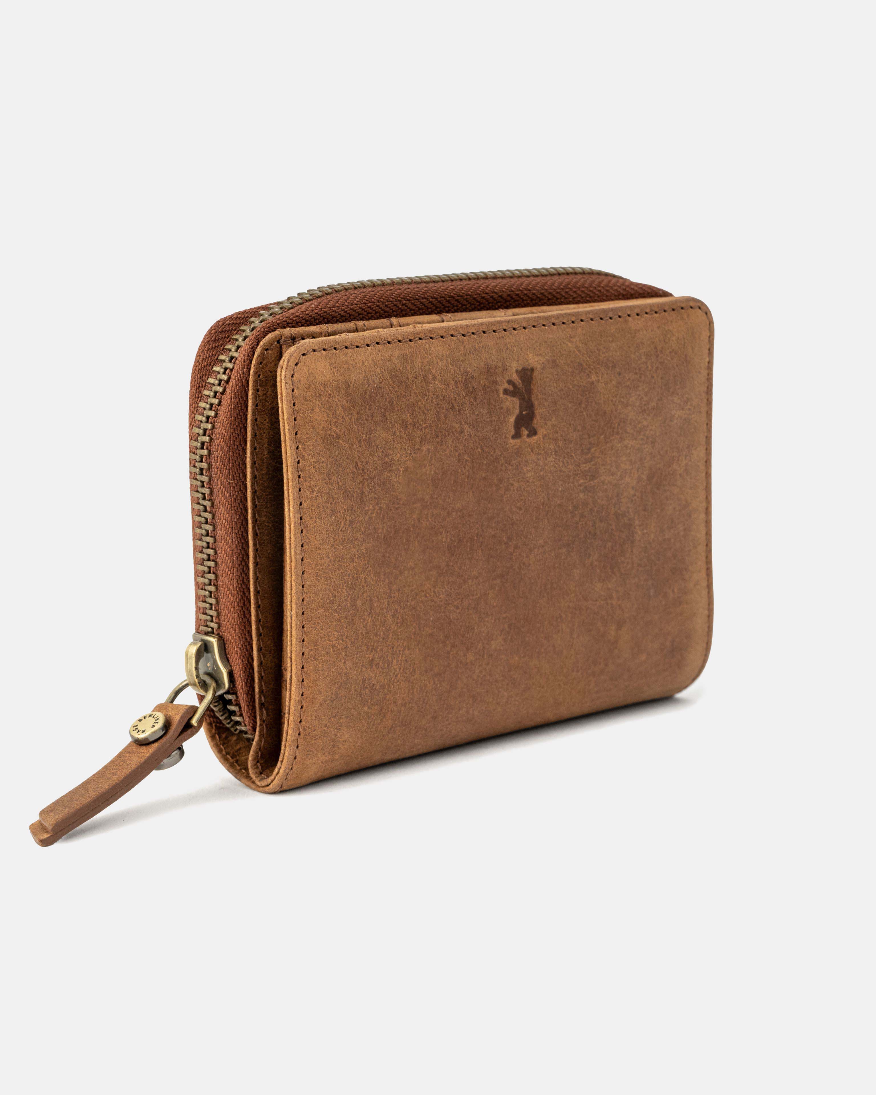 berliner-bags-sally-portefeuille-cuir-camel-zip-compact image 5