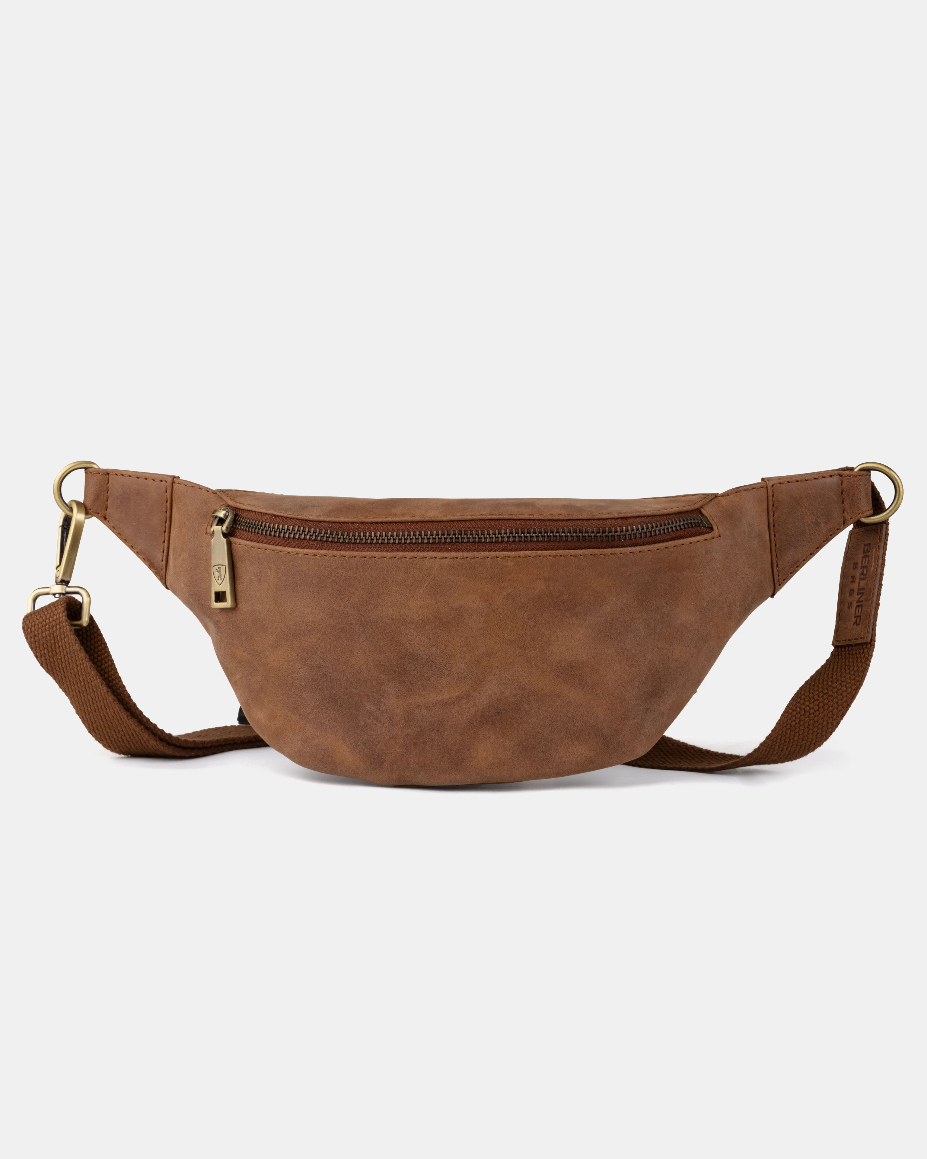 berliner-bags-kai-xl-sac-banane-camel-cuir-vintage image 1