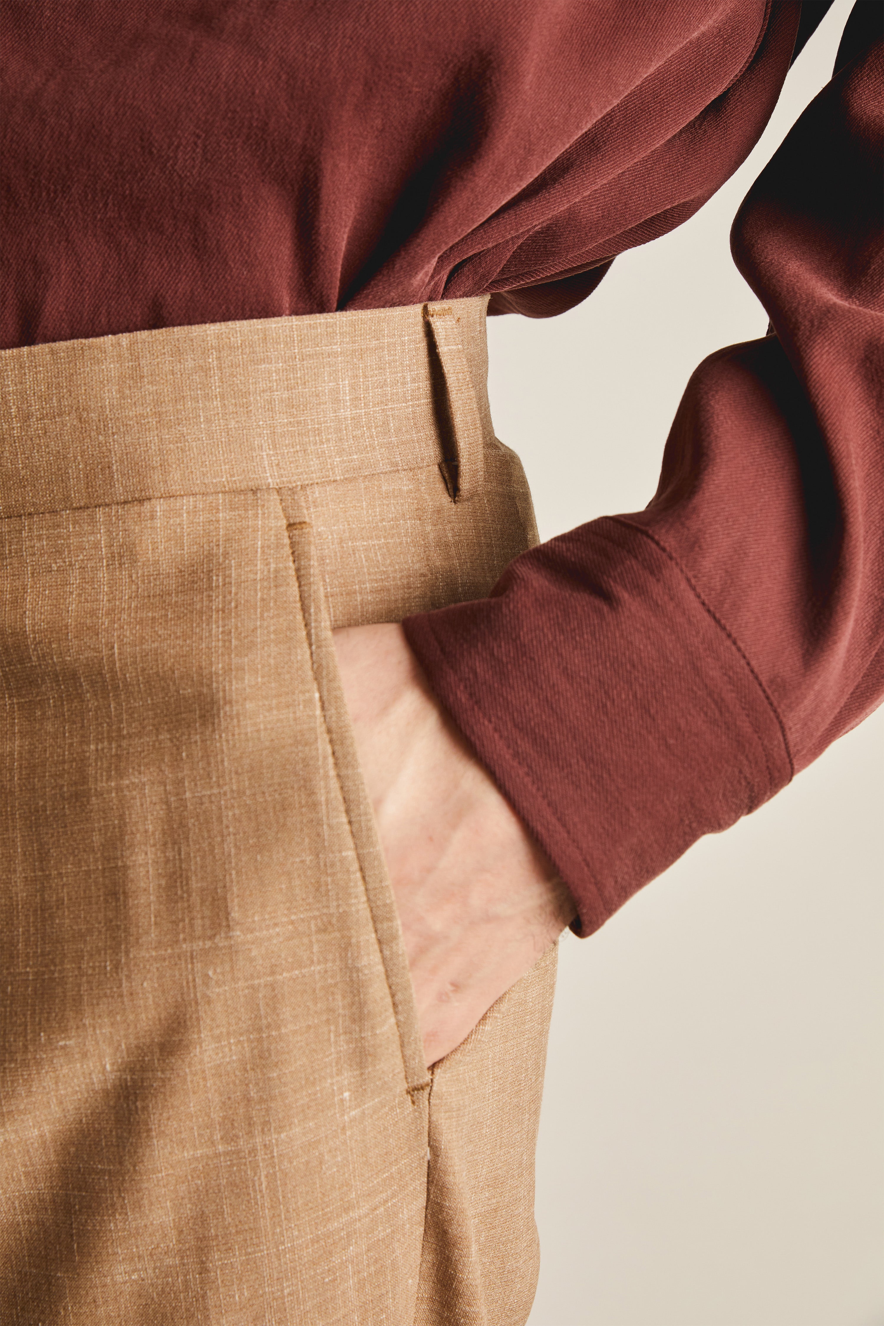 le-pantalon-pinces-l-ger-brun-pantalon-lin-laine-soie image 7