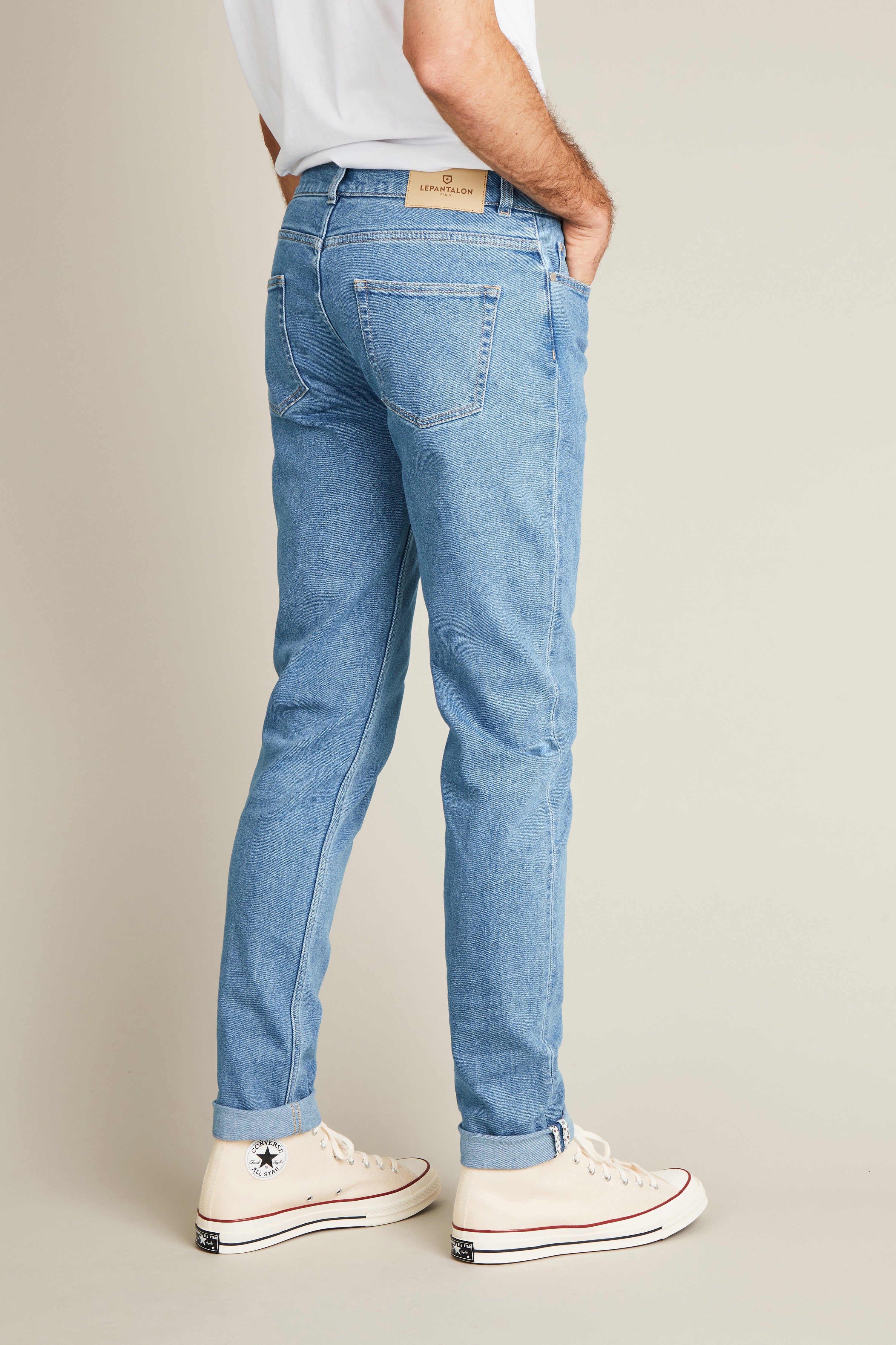 le-pantalon-jean-classique-bleu-medium-semi-slim-stretch image 4