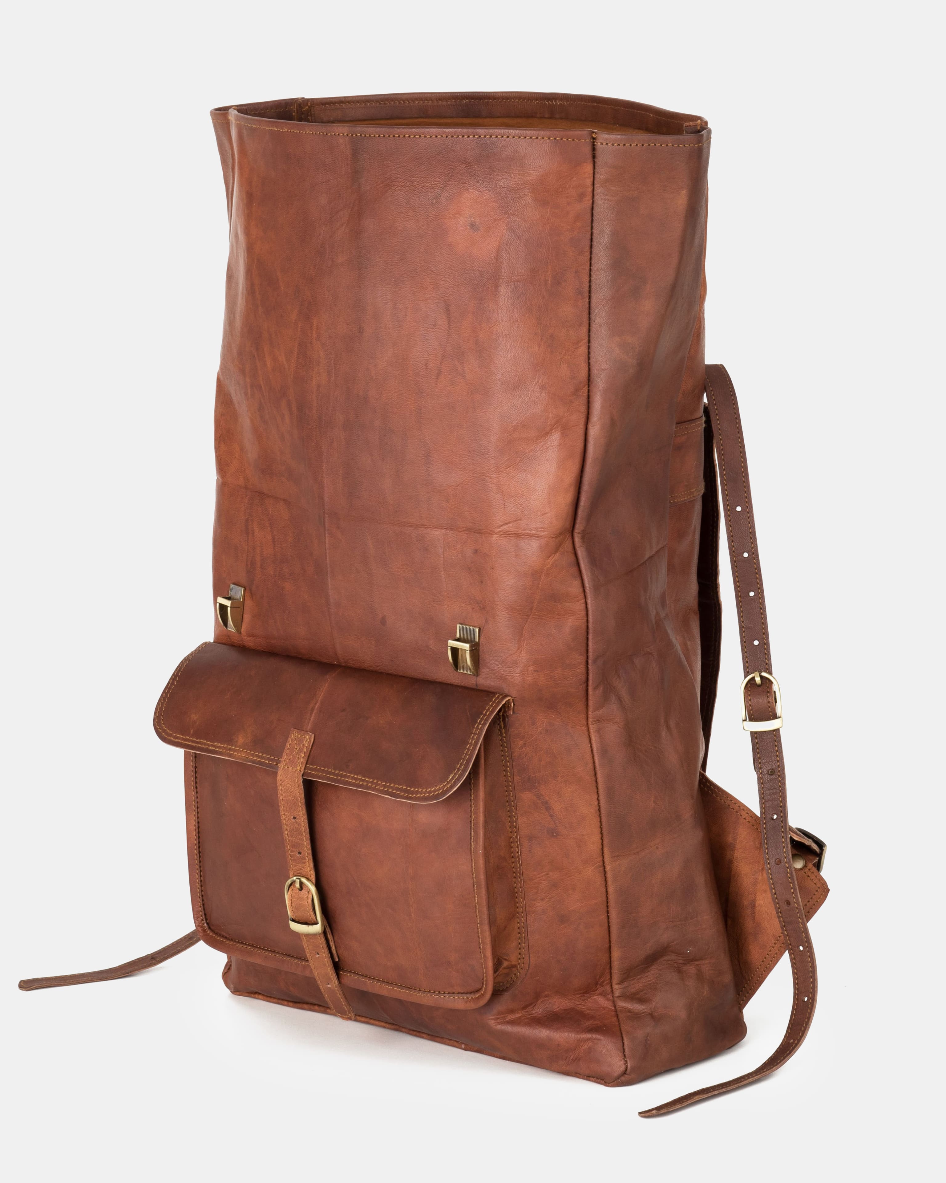 berliner-bags-leeds-xl-vintage-sac-dos-cuir-marron image 4