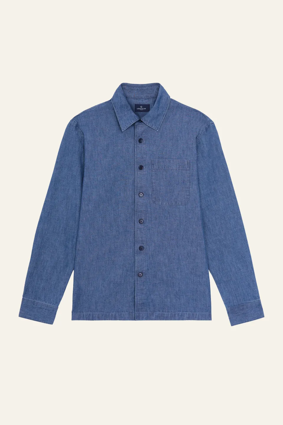 le-pantalon-overshirts-homme-surchemise-chambray-bleu-coton image 1