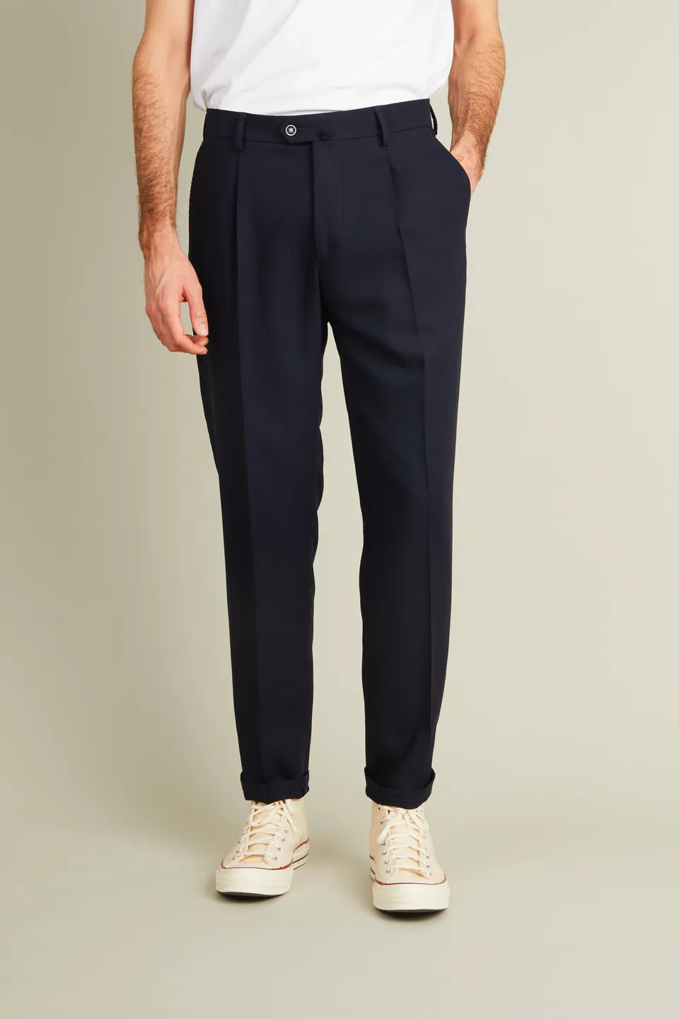 le-pantalon-travel-pantalon-bleu-marine-100-laine-infroissable image 1
