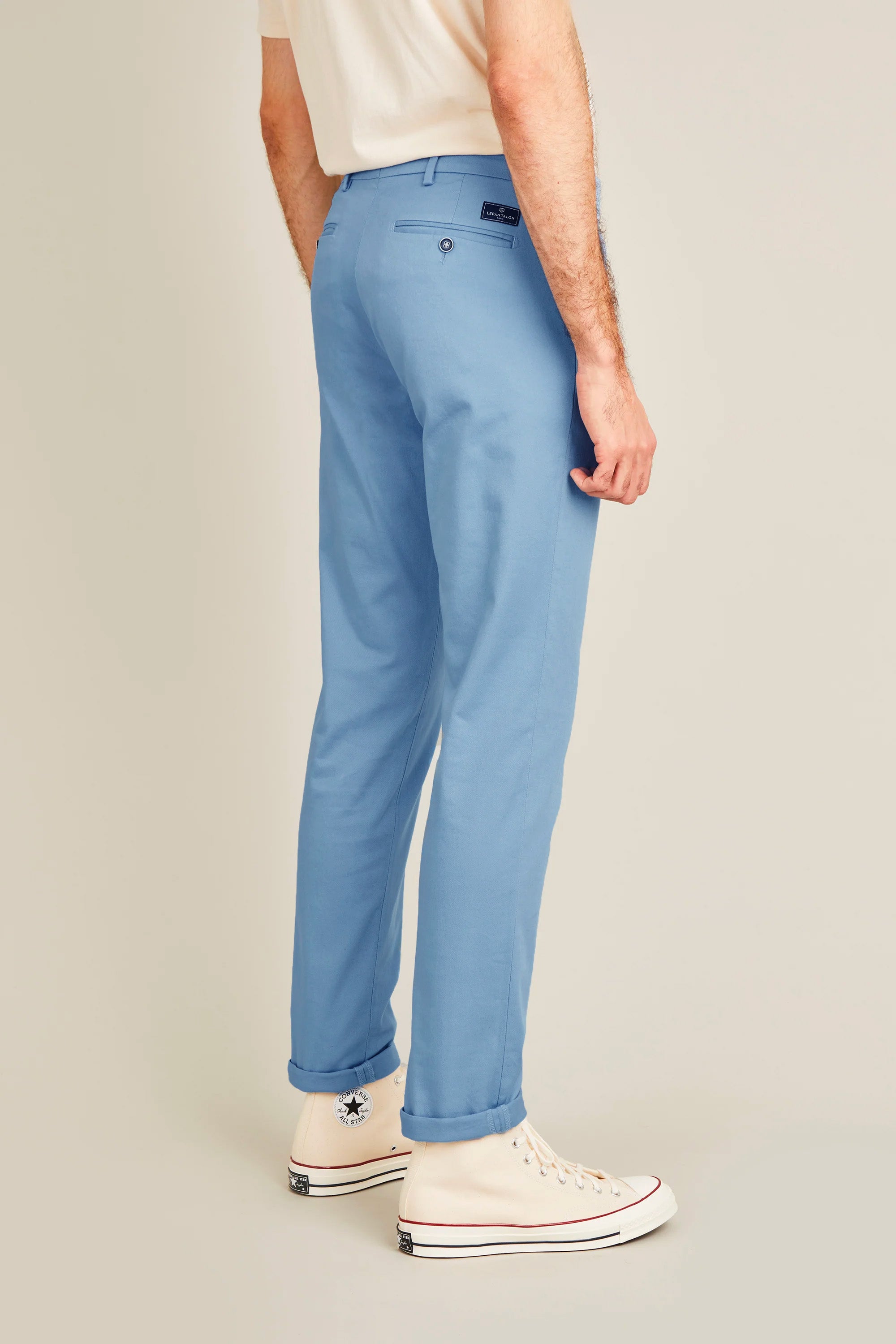 le-pantalon-chinos-homme-chino-bleu-pastel-semi-slim-coton-stretch image 3