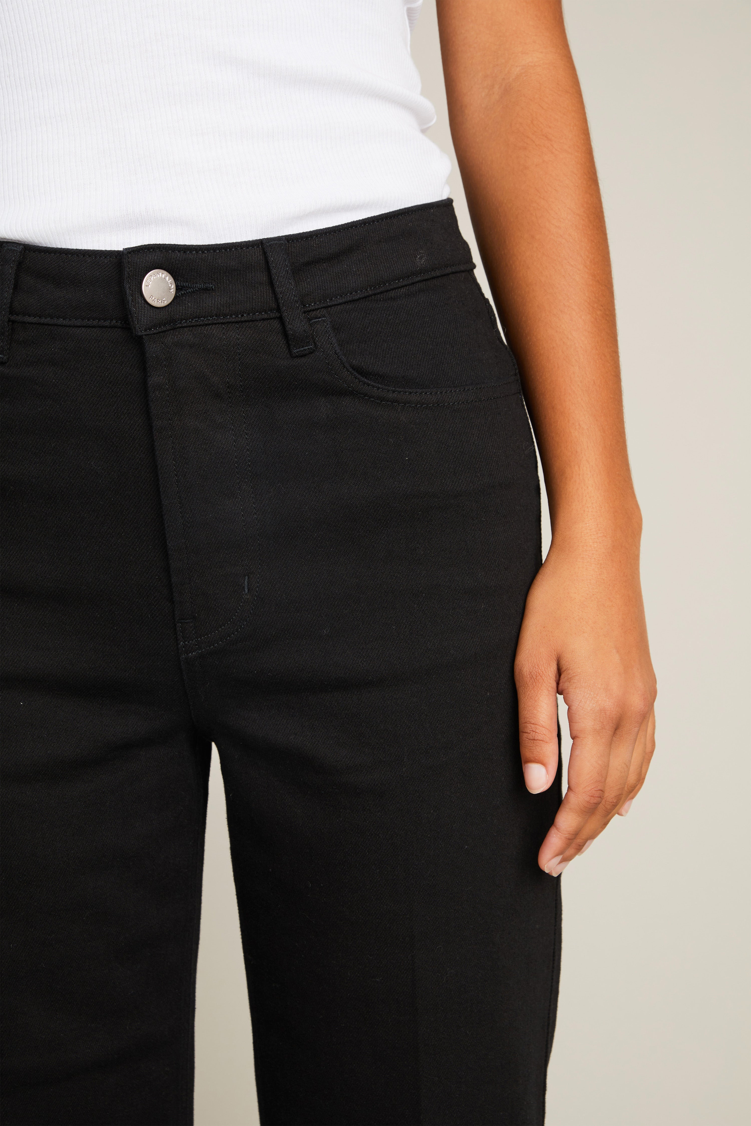 le-pantalon-flare-fm-lpwd-26-jean-femme-noir-coton-7-8-me image 5
