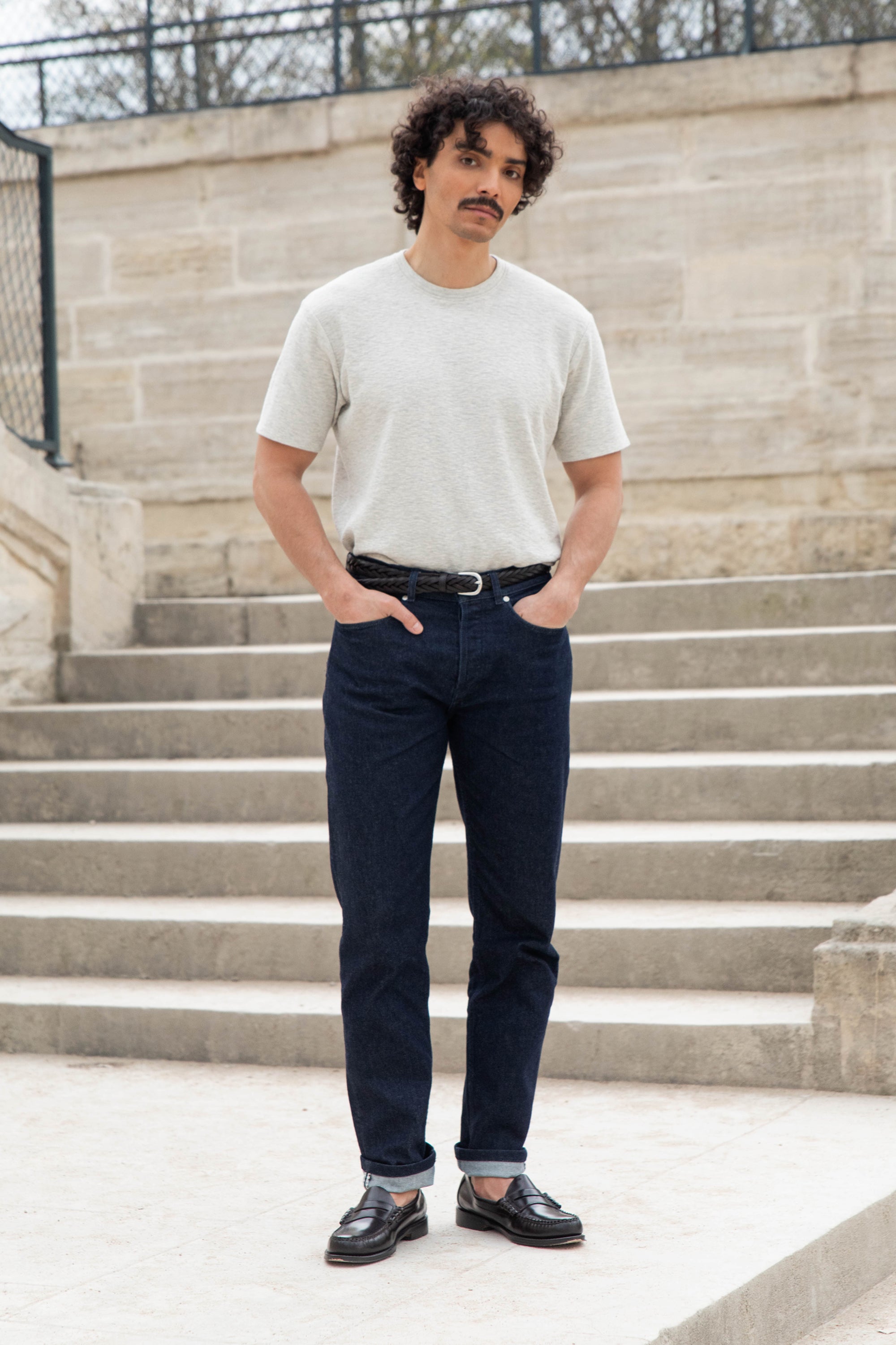 le-pantalon-jeans-homme-jean-classique-bleu-brut-semi-slim image 8