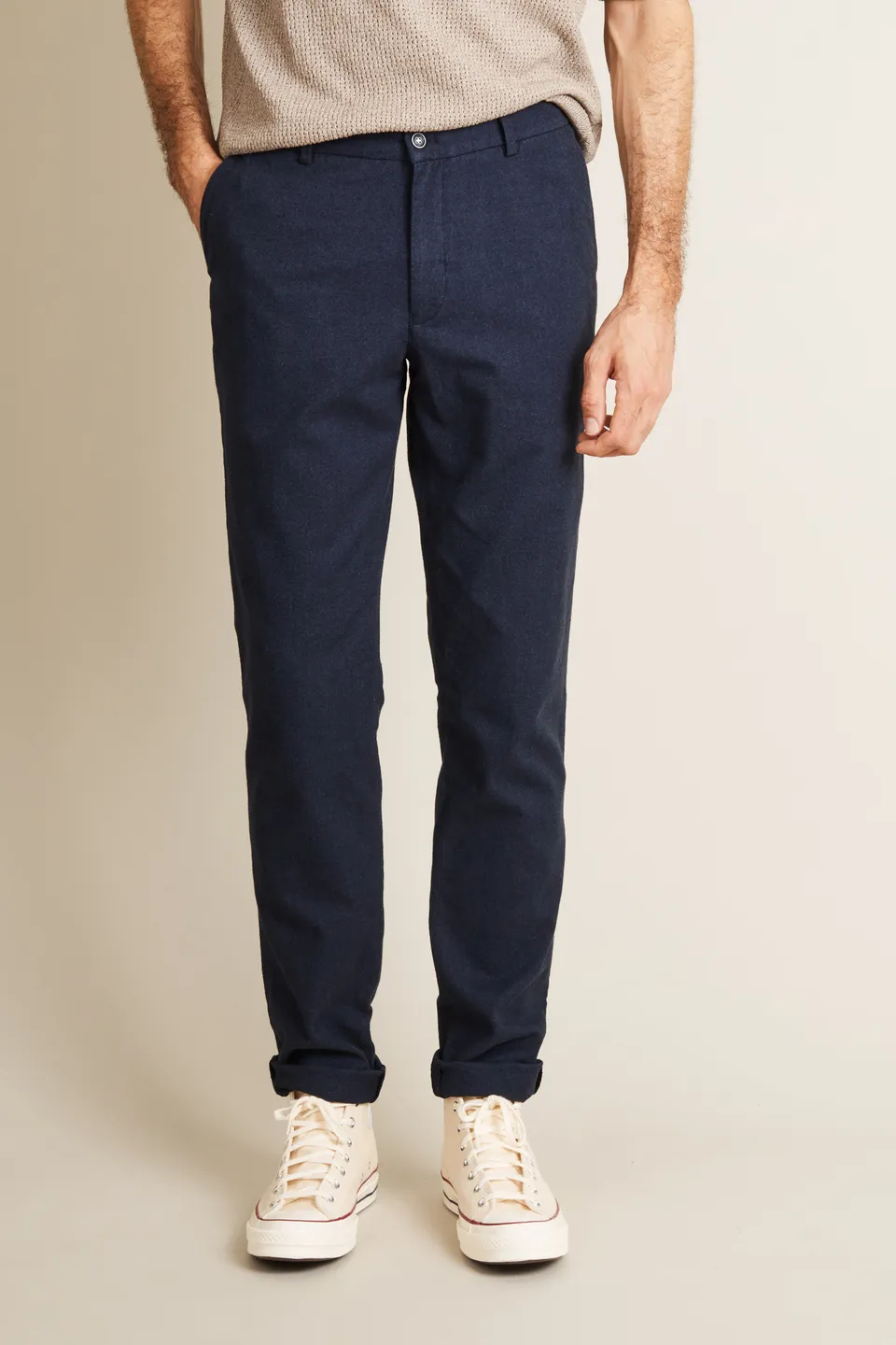 le-pantalon-chino-chaud-easy-bleu-marine-flanelle image 1