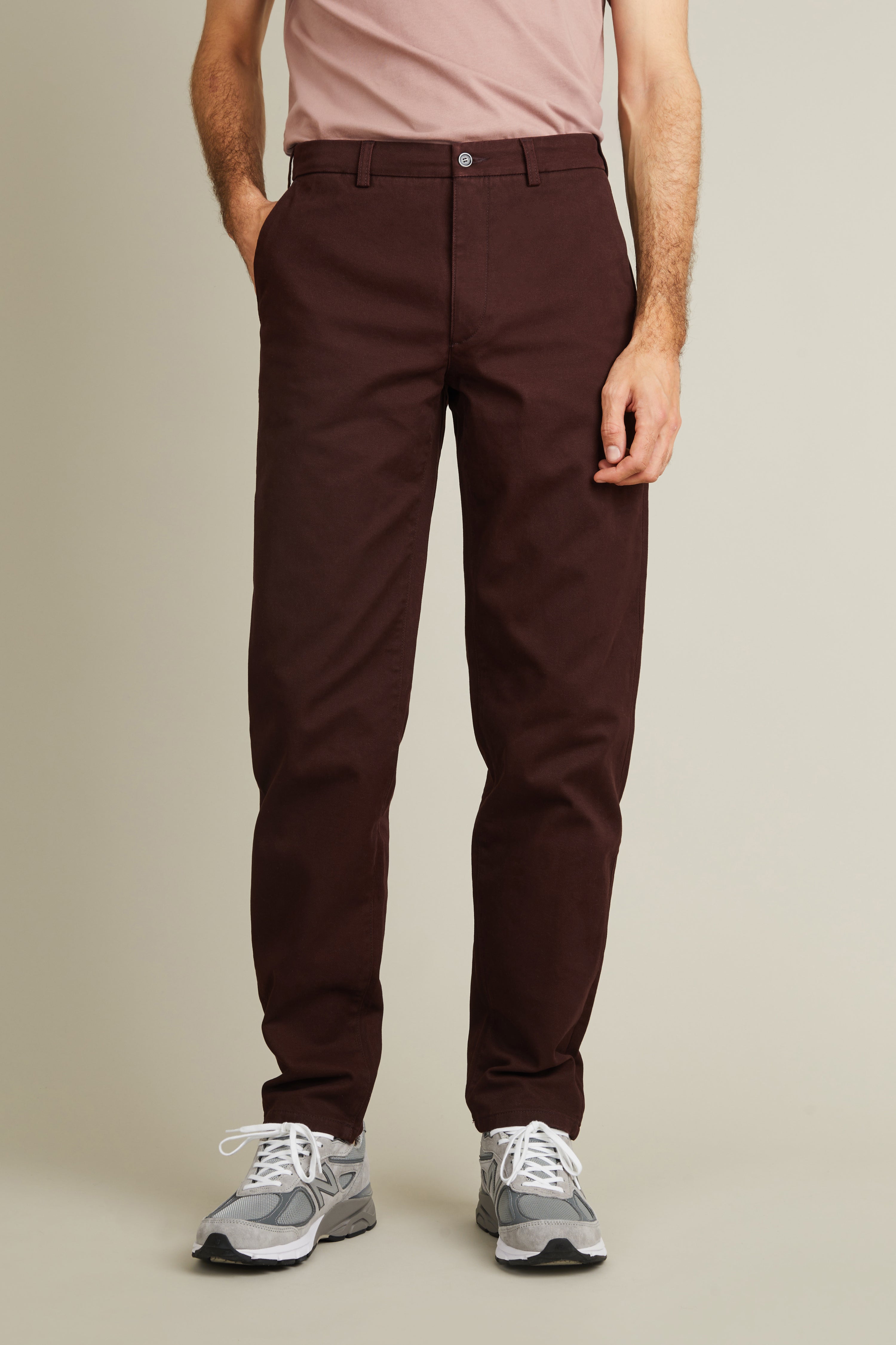 le-pantalon-chinos-homme-chino-droit-bordeaux-coton image 1