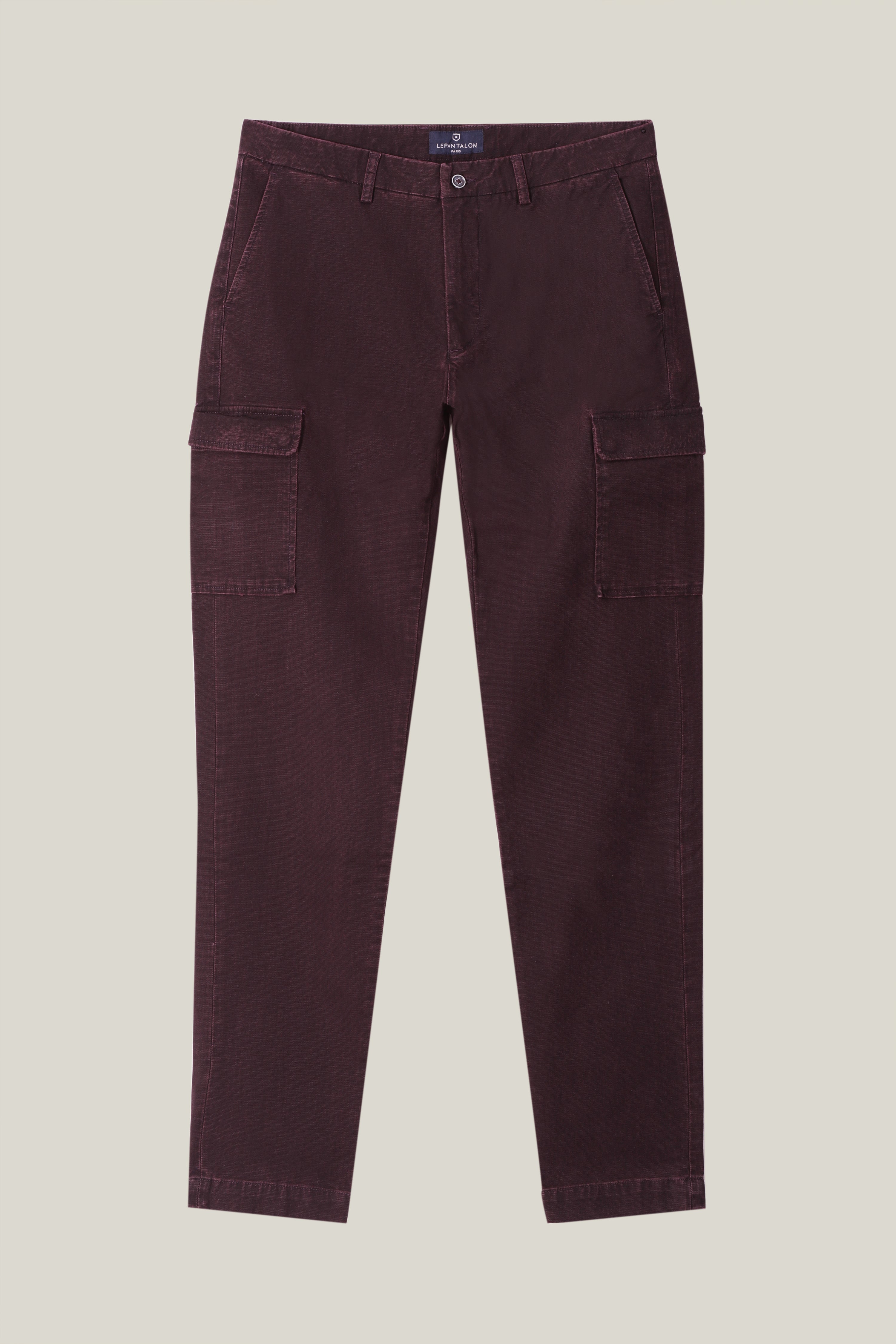 le-pantalon-cargo-pantalon-cargo-bordeaux-coton-stretch image 6