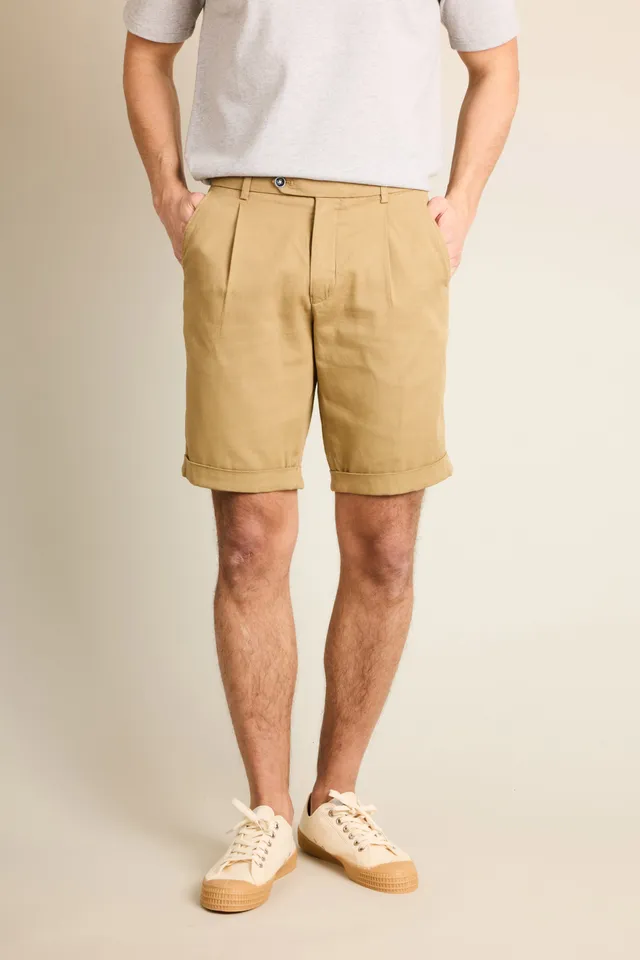 le-pantalon-bermuda-fm-lpbct-1-short-beige-fonc-stretch image 1