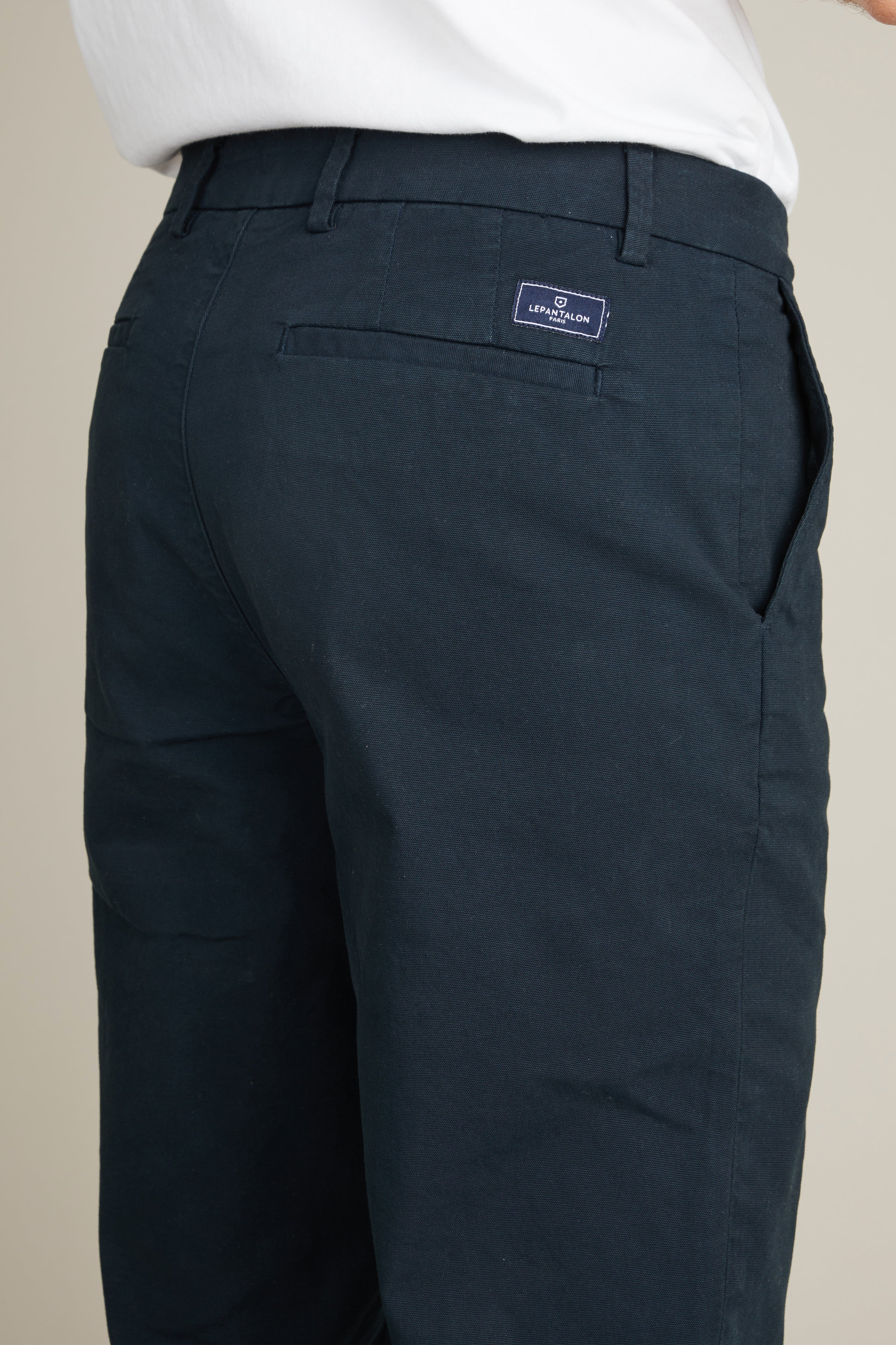 le-pantalon-chinos-homme-chino-sport-bleu-marine-carotte image 2