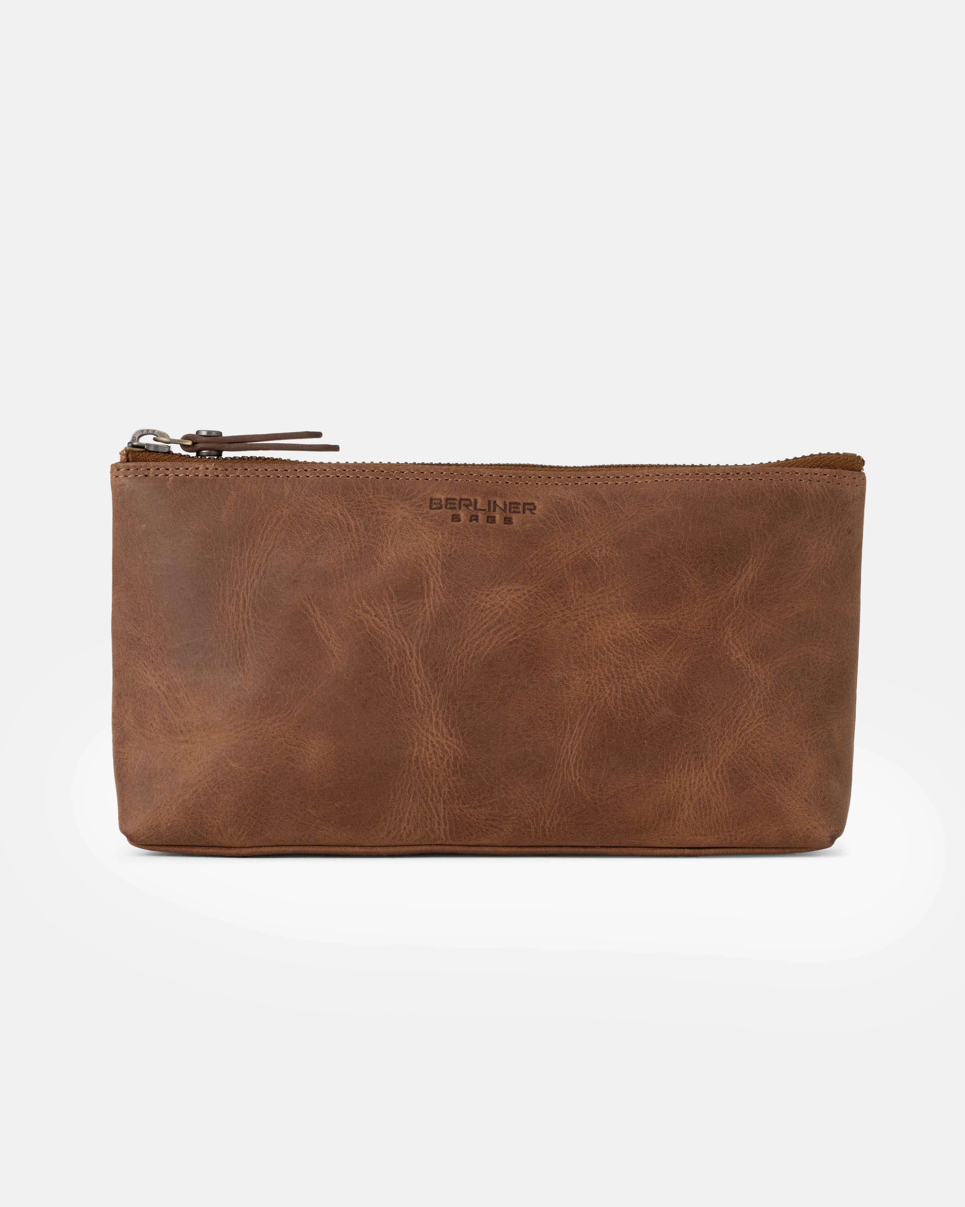 berliner-bags-anna-s-trousse-cuir-camel-coton image 1