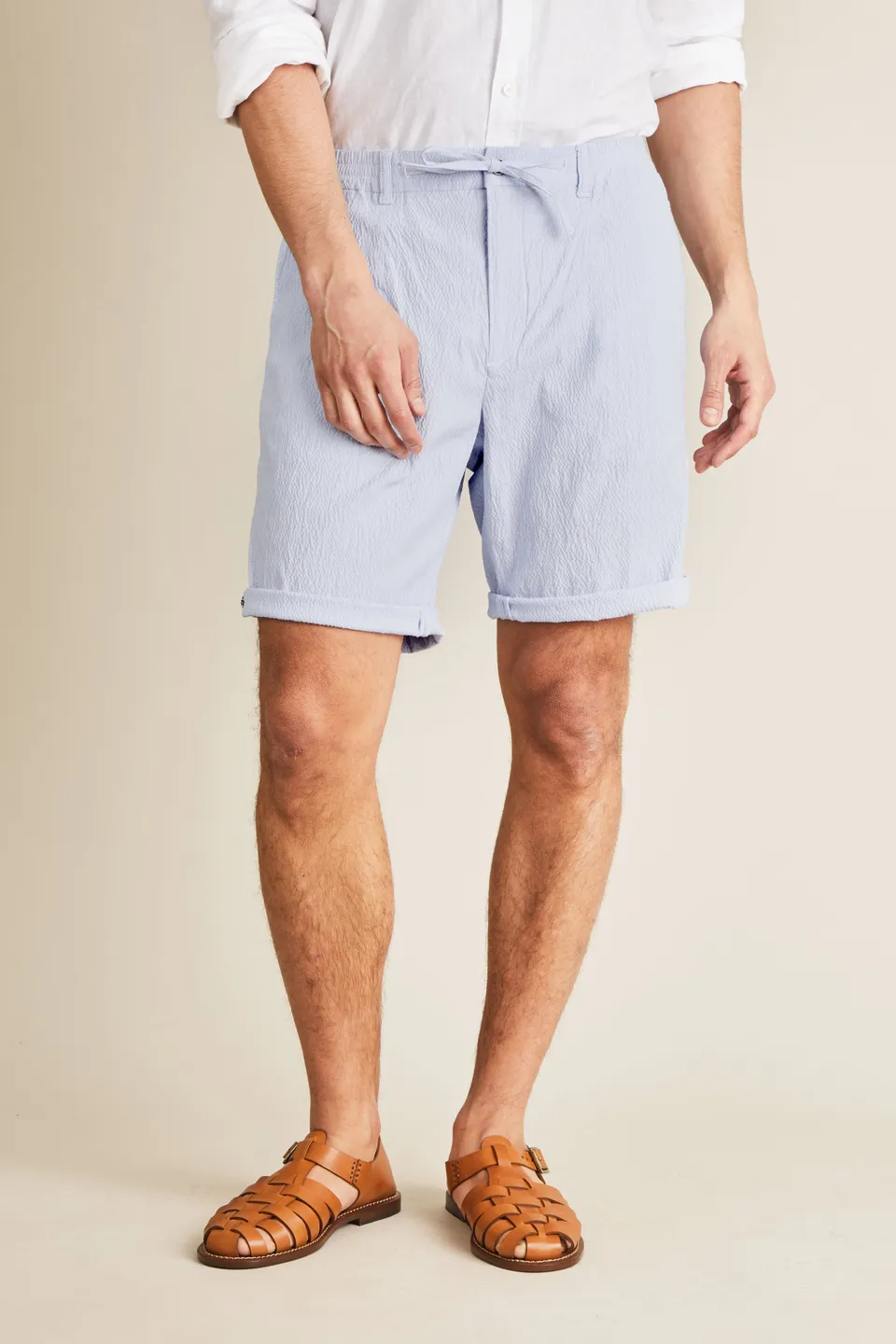 le-pantalon-bermuda-seersucker-bleu-short-coton-homme image 1