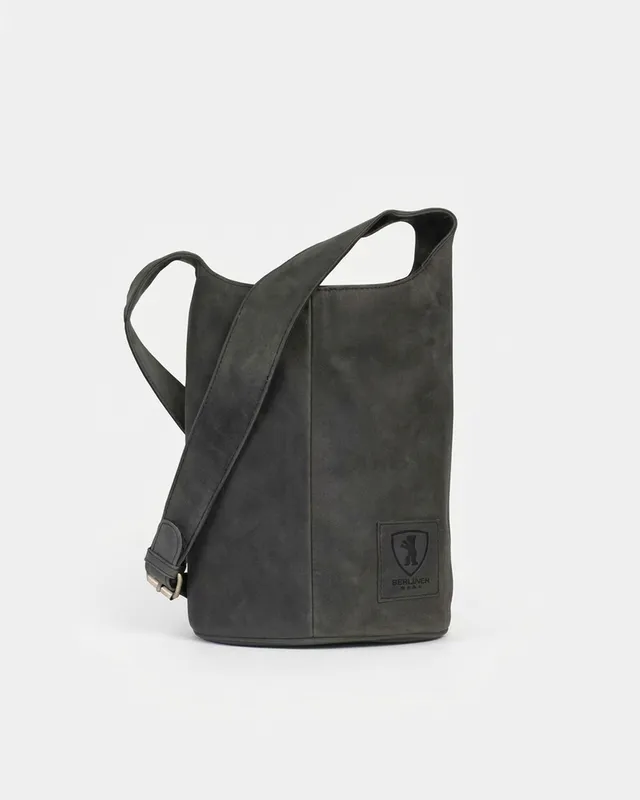 berliner-bags-emilia-3-0-sac-hobo-gris-fonc-cuir-l-ger image 1