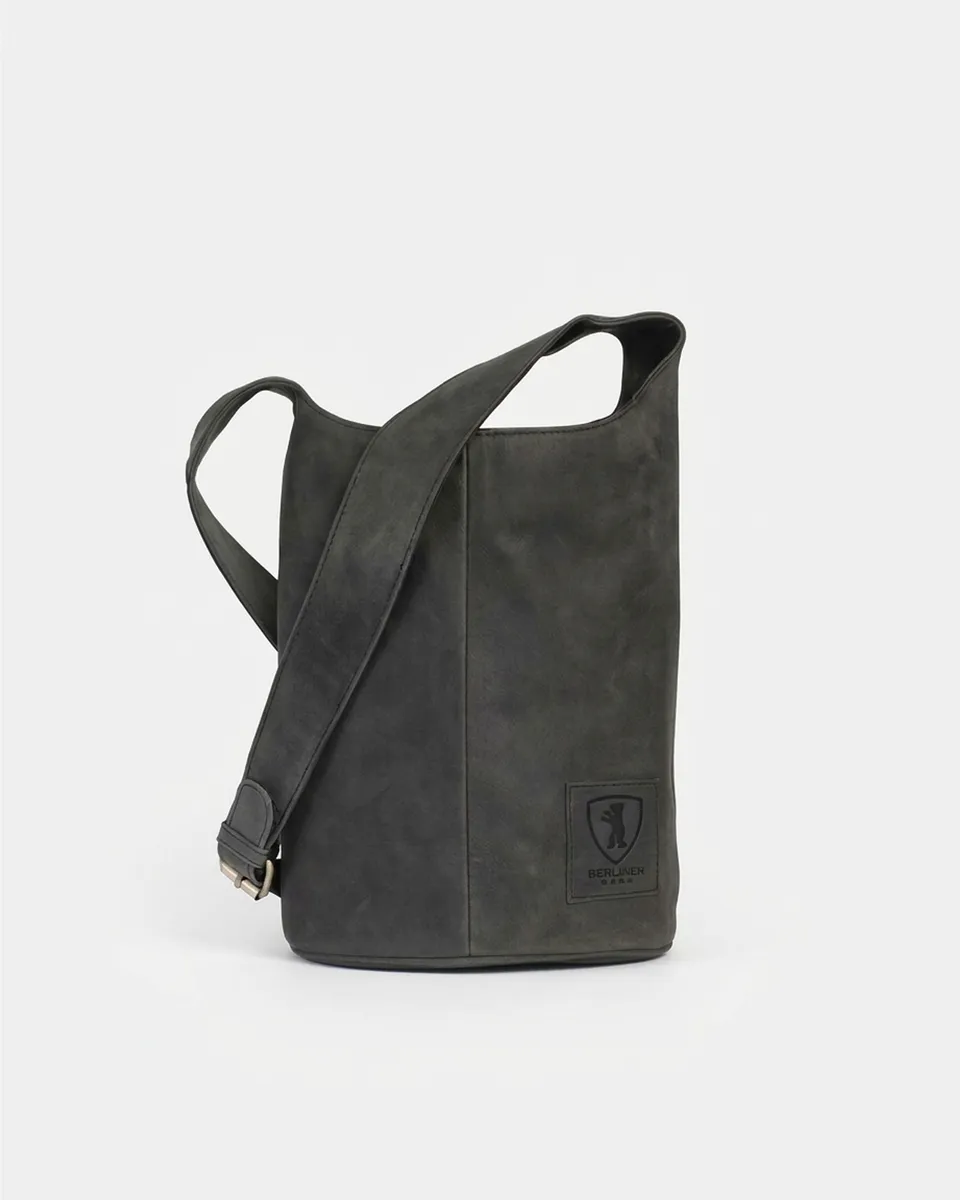 berliner-bags-emilia-3-0-sac-hobo-gris-fonc-cuir-l-ger image 1