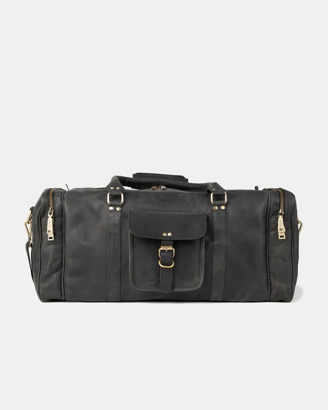 berliner-bags-new-york-sac-voyage-cuir-gris-fonc-l-vintage image 1