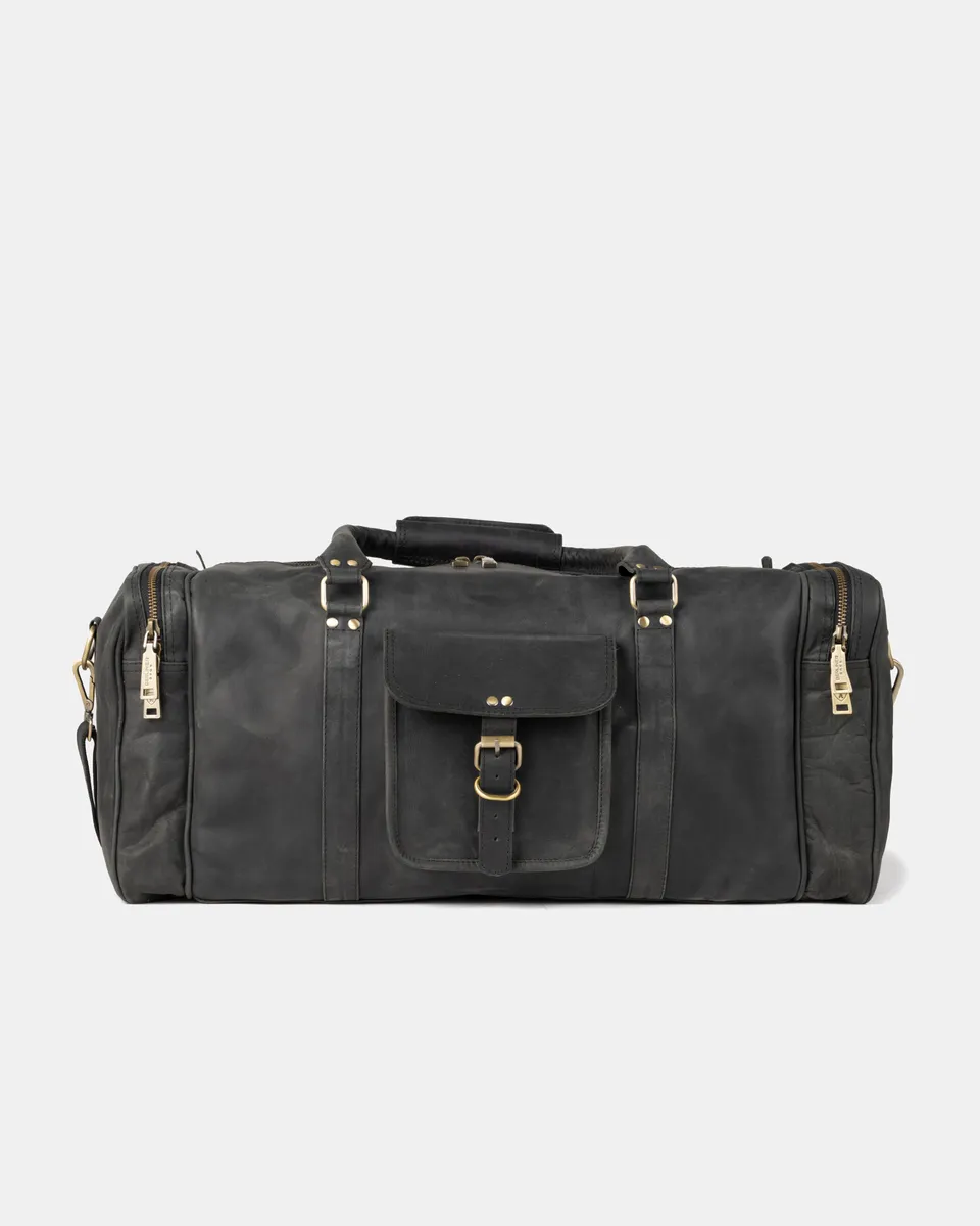 berliner-bags-new-york-sac-voyage-cuir-gris-fonc-l-vintage image 1