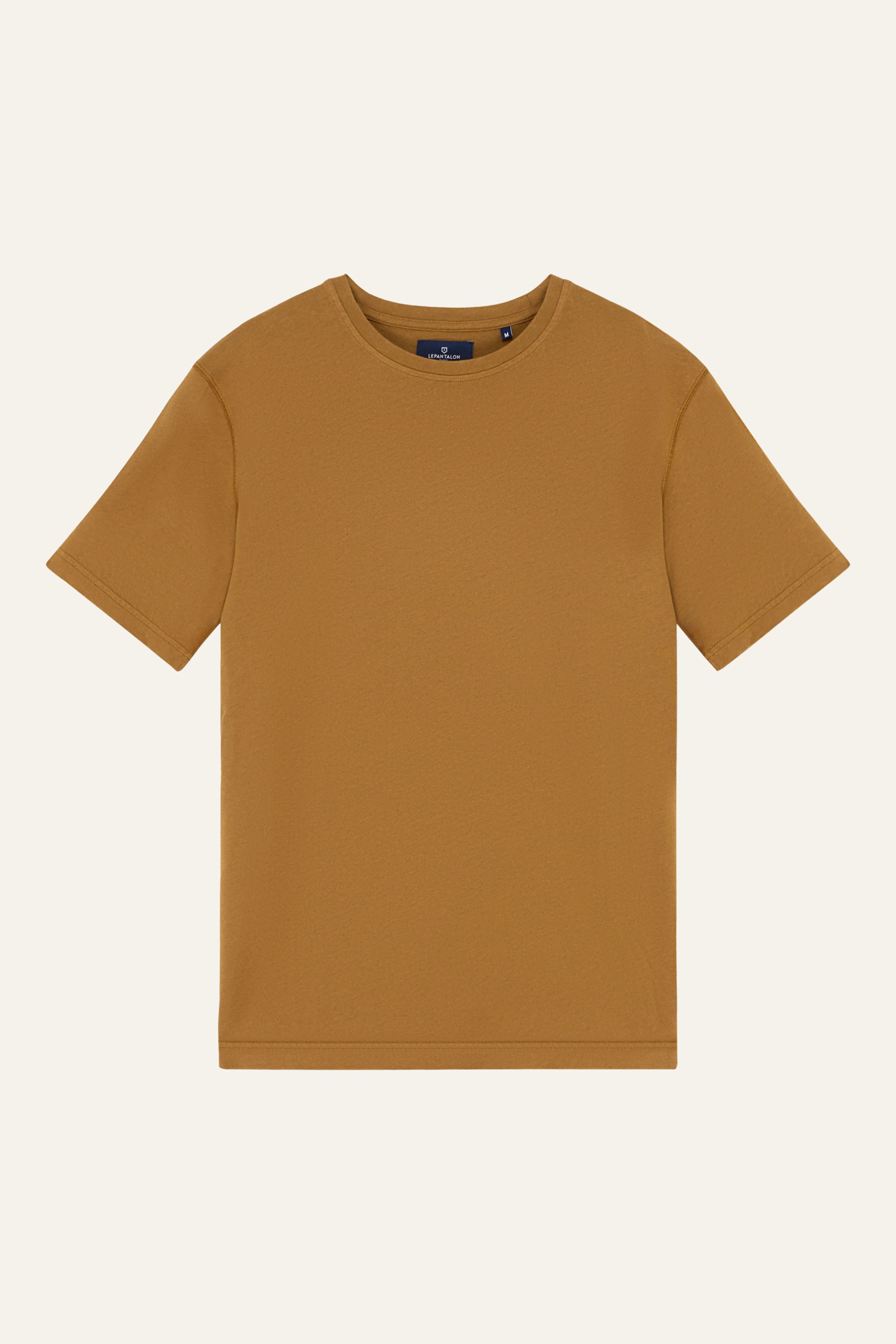 le-pantalon-t-shirts-tee-shirt-coton-lin-caramel-bio image 1