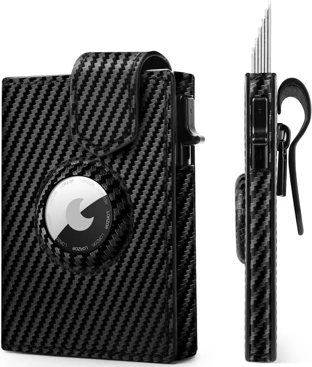lorzor-airtag-wallets-portefeuille-homme-cuir-noir-monnaie-rfid image 1