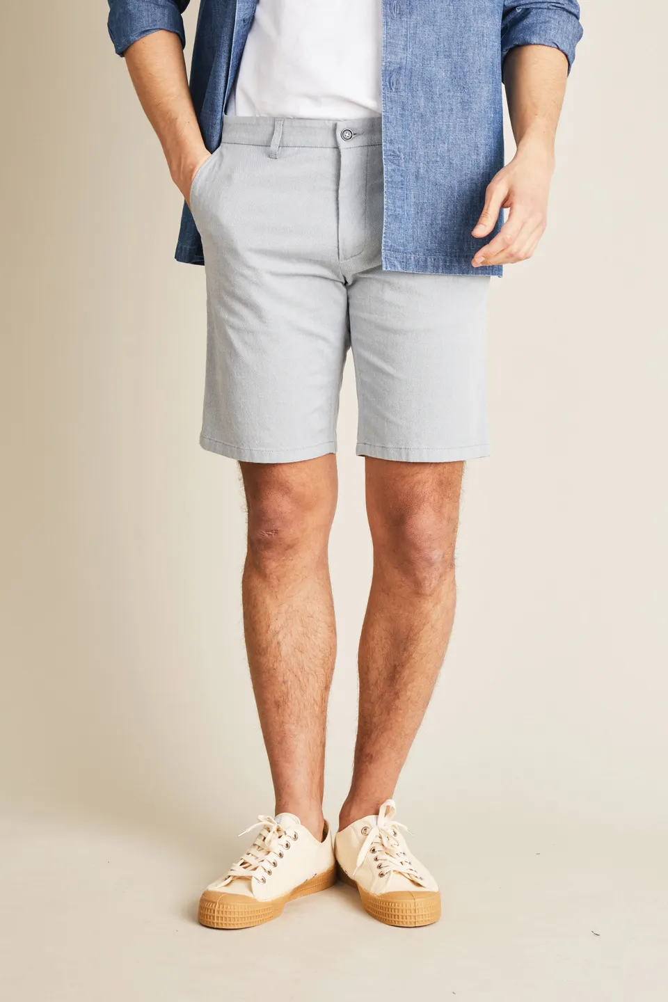 le-pantalon-bermuda-a-rien-bleu-coton-semi-slim-23-cm image 1