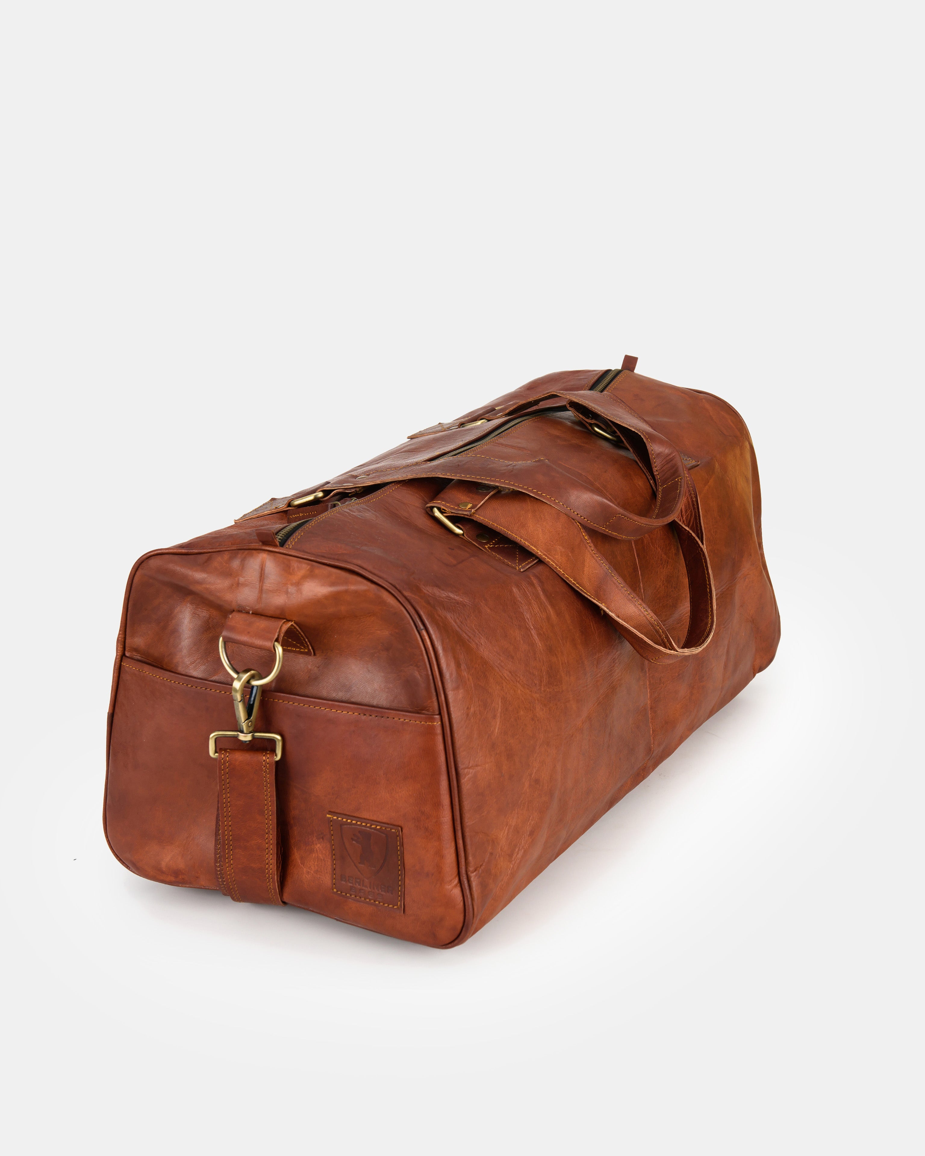 berliner-bags-oslo-sac-voyage-cuir-marron-vintage-week-end image 3