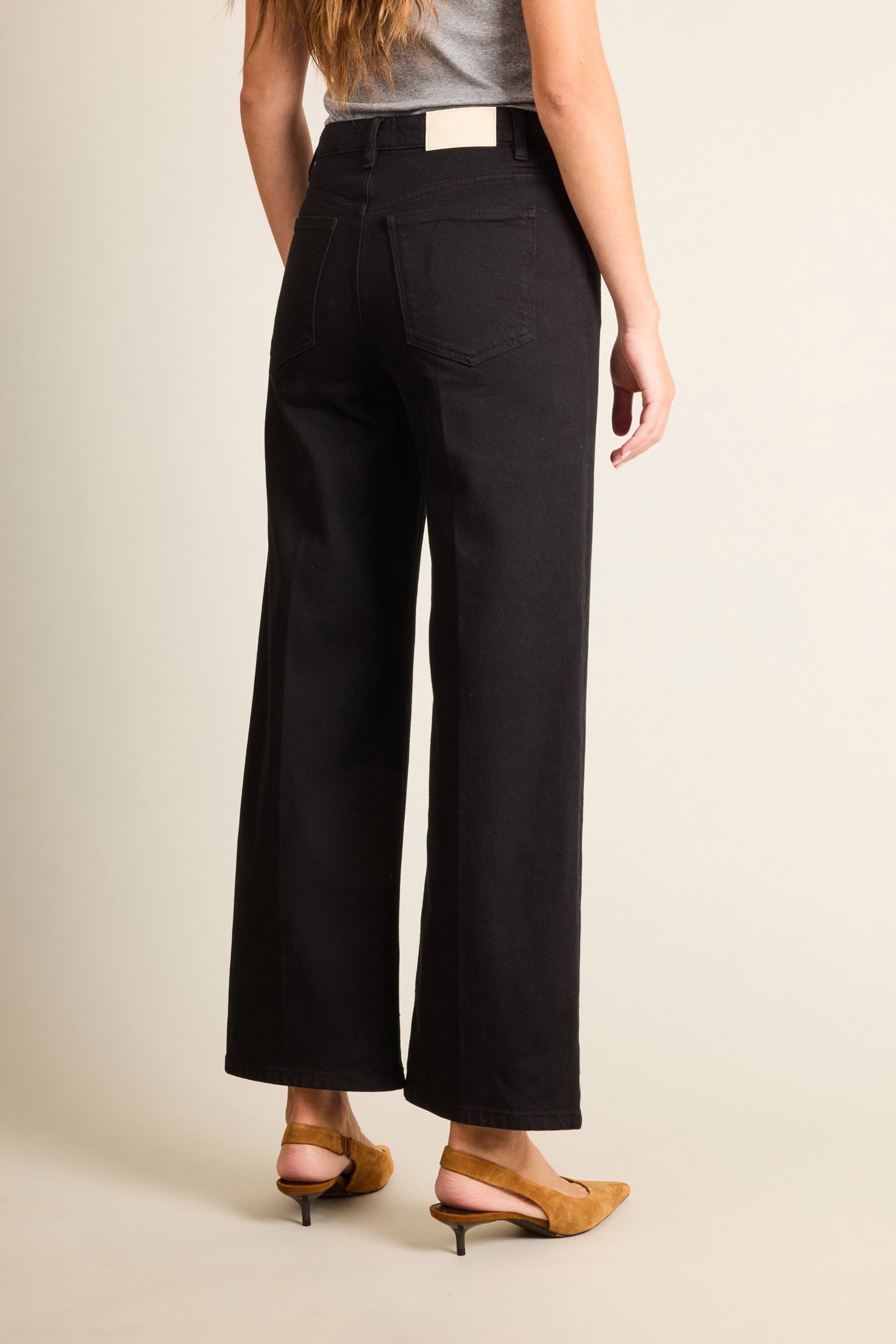 le-pantalon-flare-fm-lpwd-26-jean-femme-noir-coton-7-8-me image 4