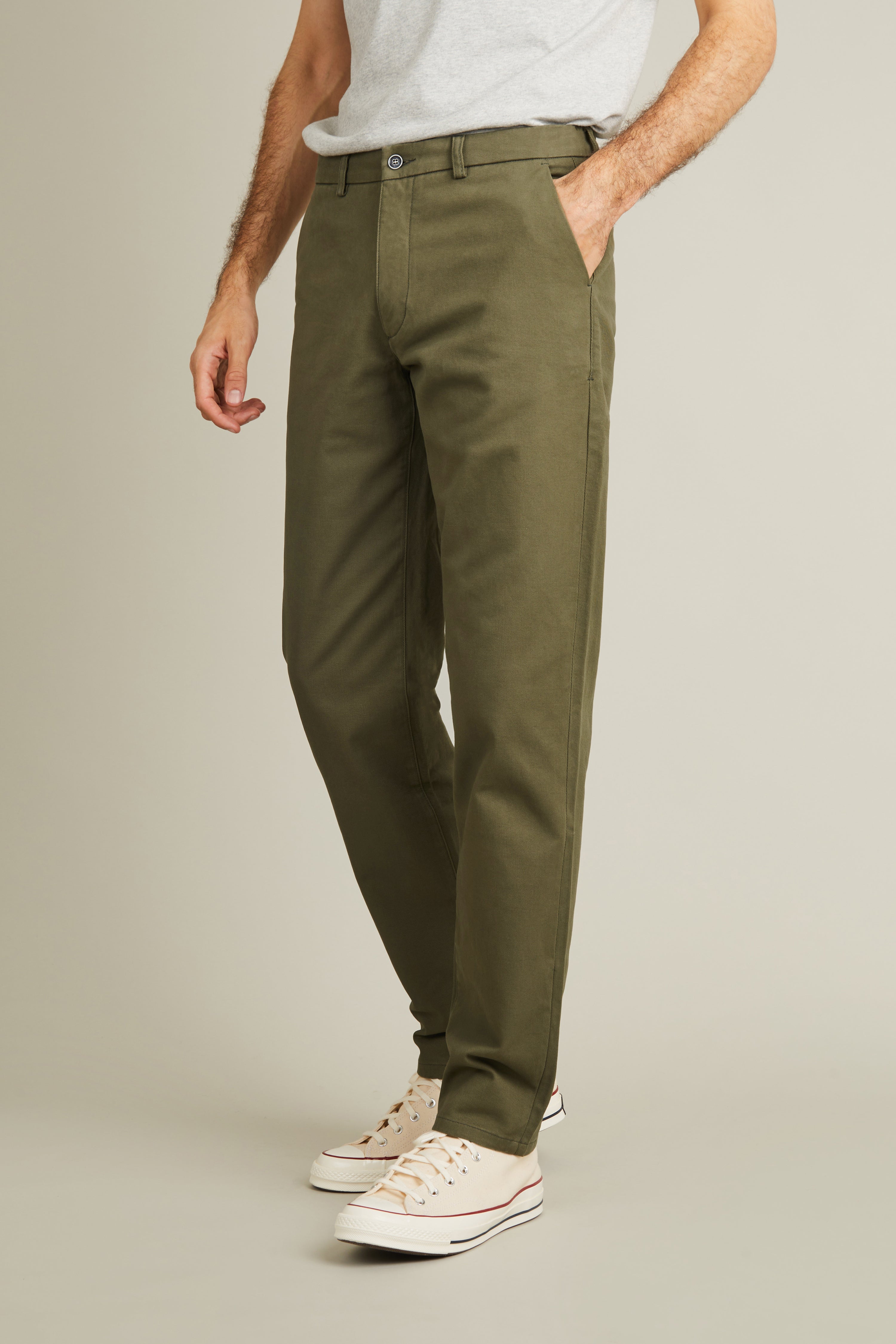 le-pantalon-chino-droit-kaki-chino-homme-coton-330-gr image 4