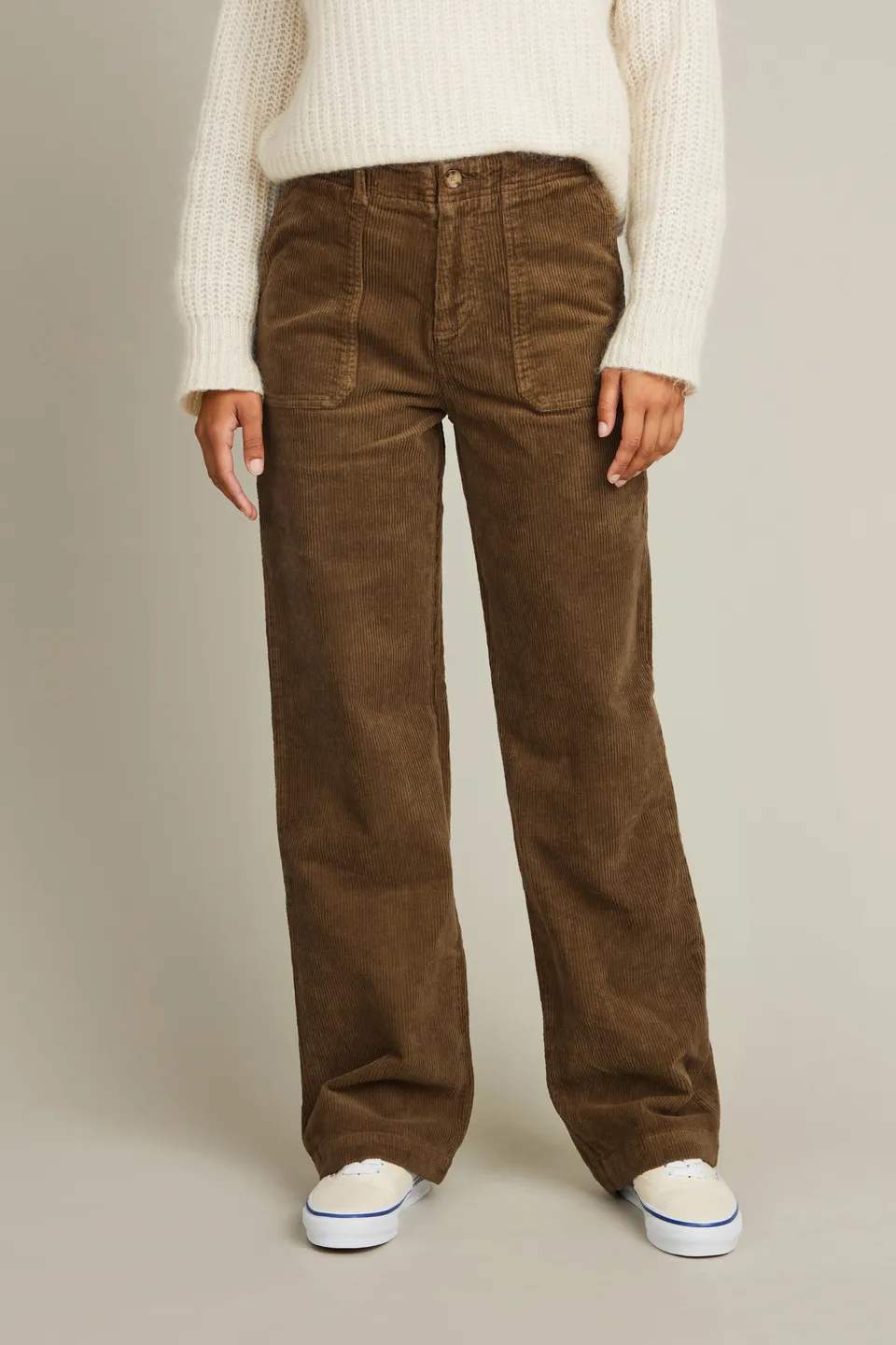 le-pantalon-carpenter-velours-pantalon-brun-taille-haute image 1