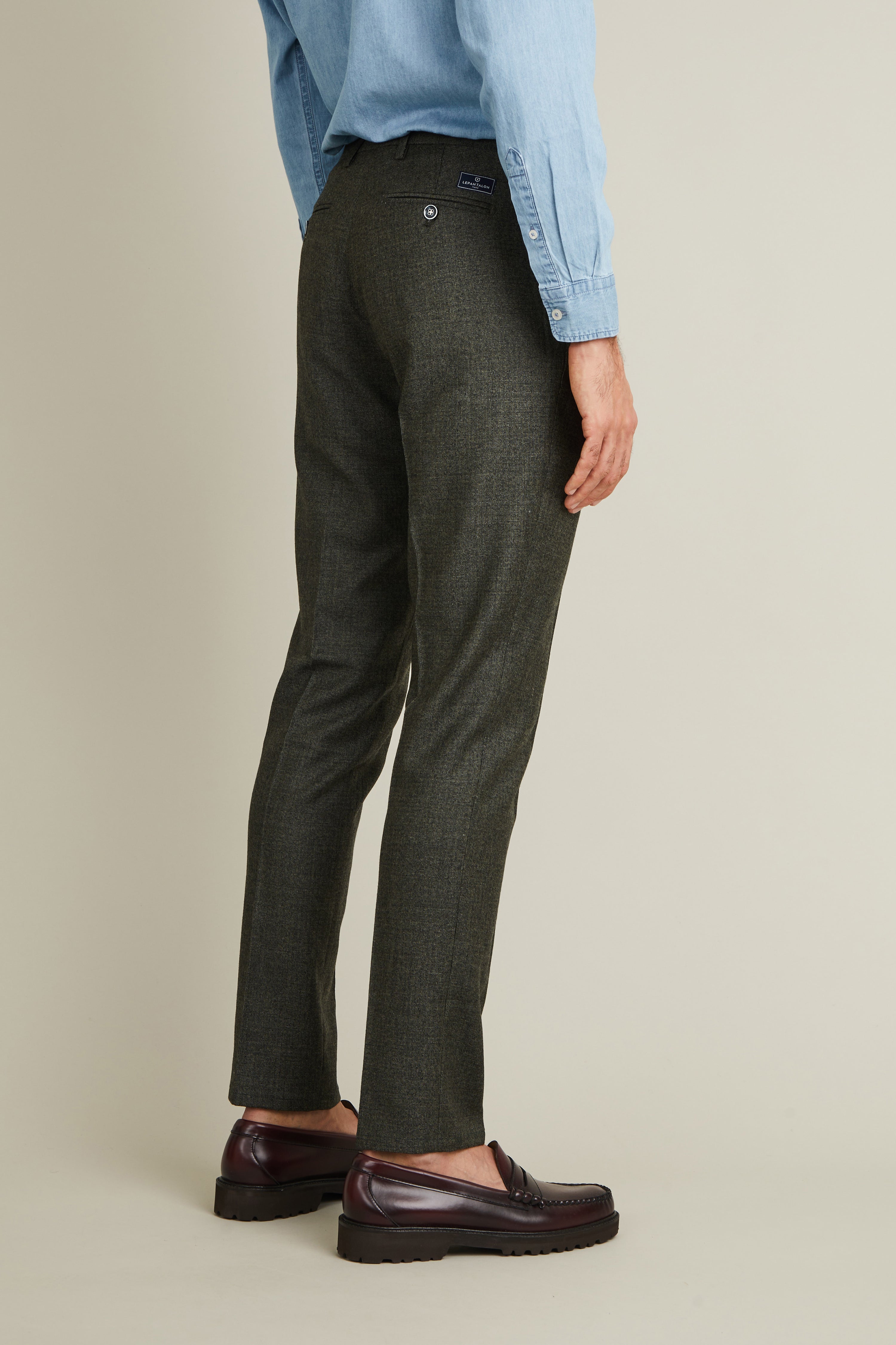 le-pantalon-flanelle-homme-vert-tweed-pantalon-laine-m-rinos image 4