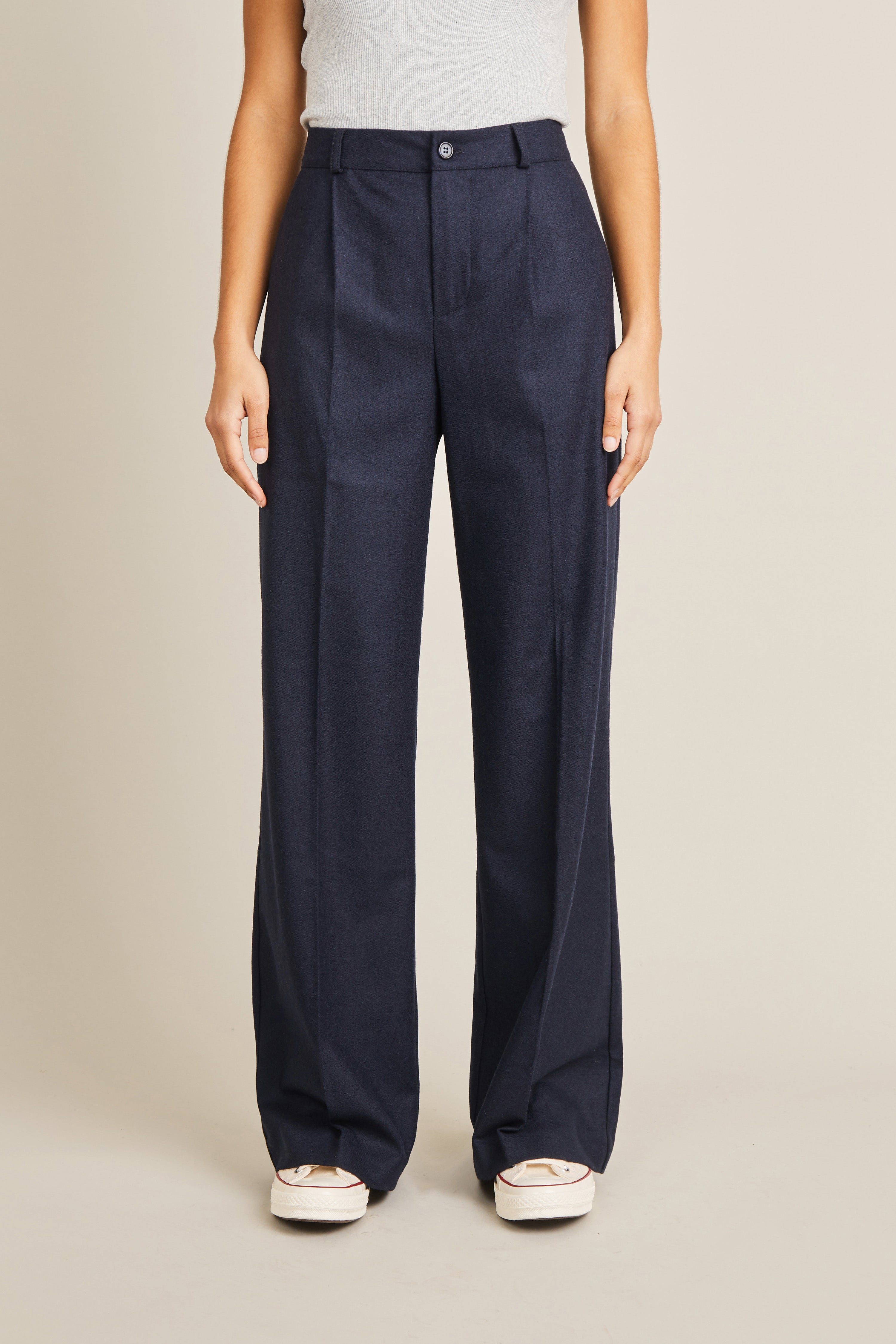 le-pantalon-palazzo-fm-lpwf-2-pantalon-flanelle-bleu-marine-laine image 1