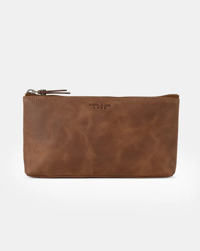 berliner-bags-anna-s-trousse-cuir-camel-coton image 1