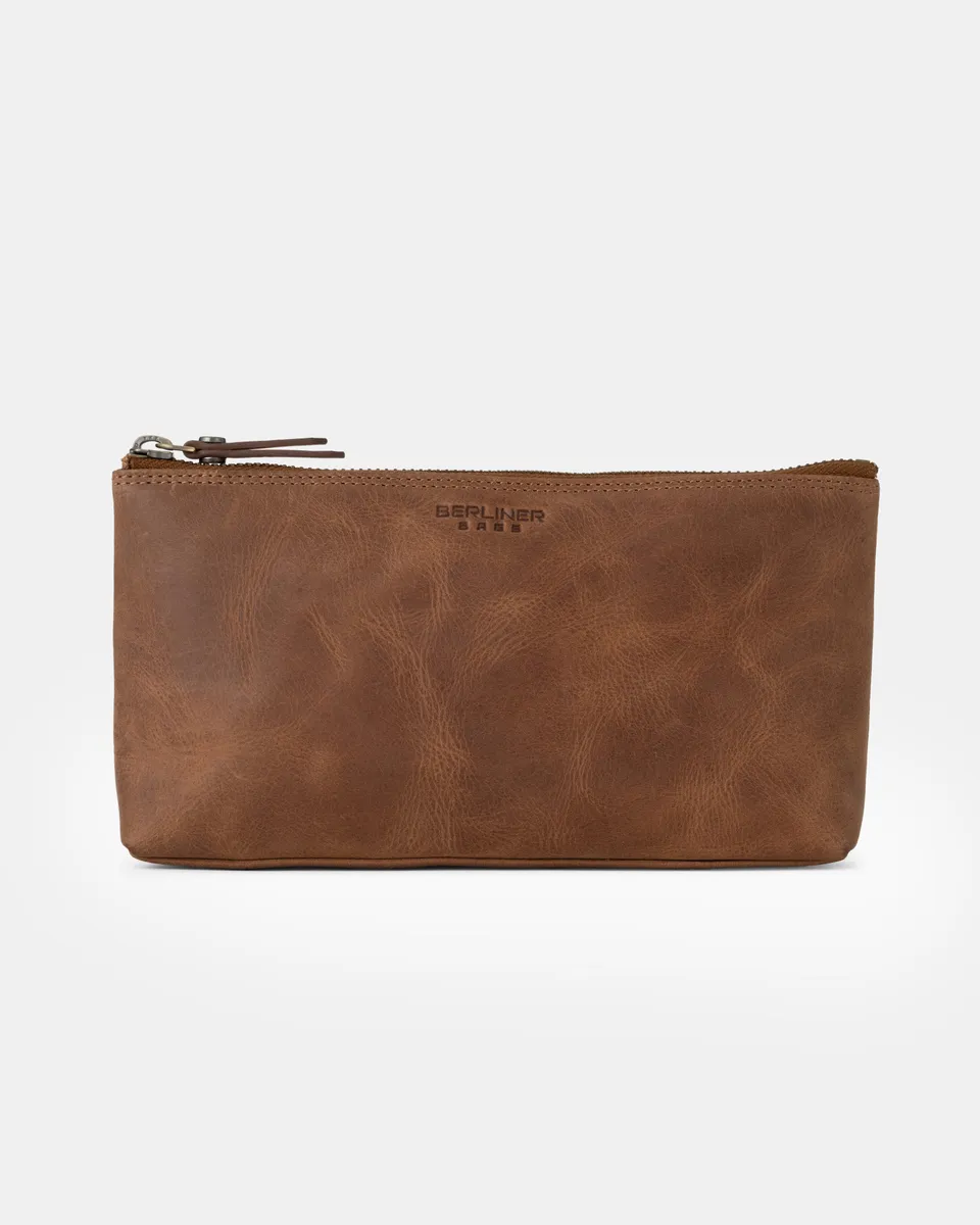 berliner-bags-anna-s-trousse-cuir-camel-coton image 1